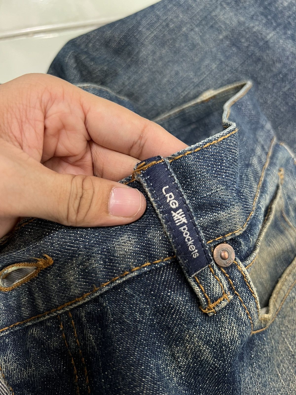 LRG 🔥 LRG DYED BROKEN DENIM JEANS Size US 38 / EU 54 - 15 Thumbnail