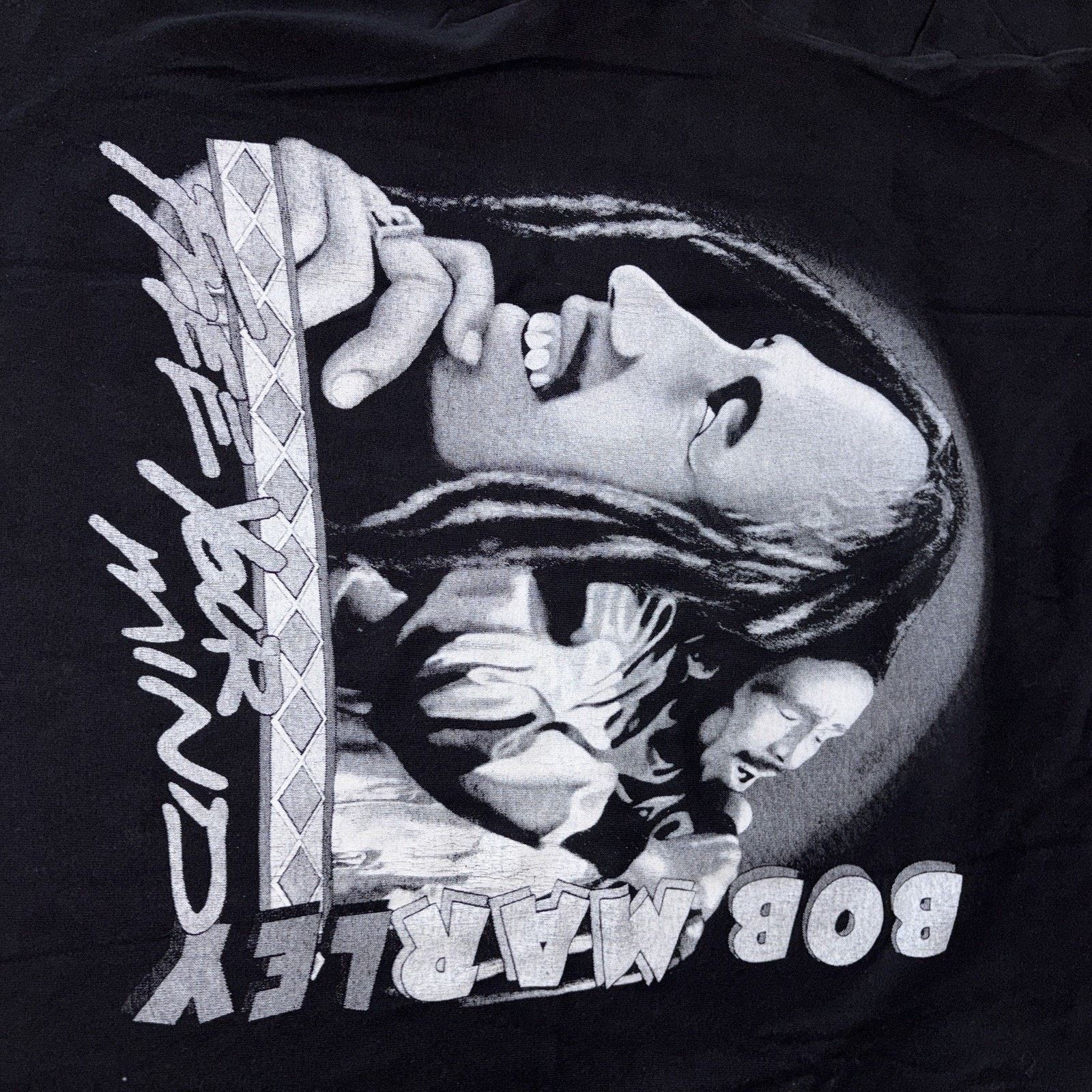Bob Marley × Vintage Vintage Bob Marley Rap Style graphic Tee Double Sided Big Size US L / EU 52-54 / 3 - 6 Thumbnail