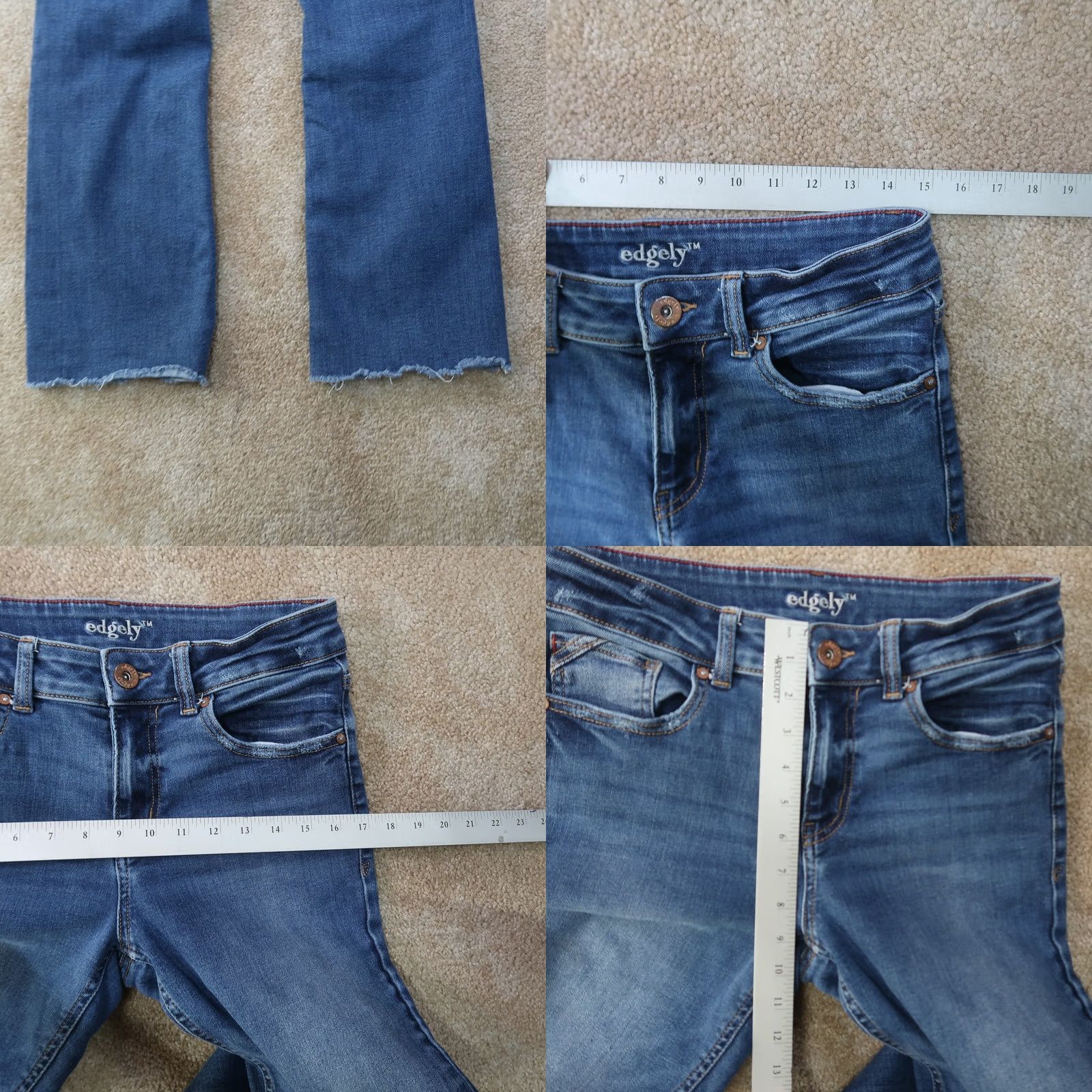 Denime Edgely Jeans Bootcut Women's 8 Blue Denim Stretch 30x30 Regular Mid Rise Size 30" / US 8 / IT 44 - 8 Thumbnail