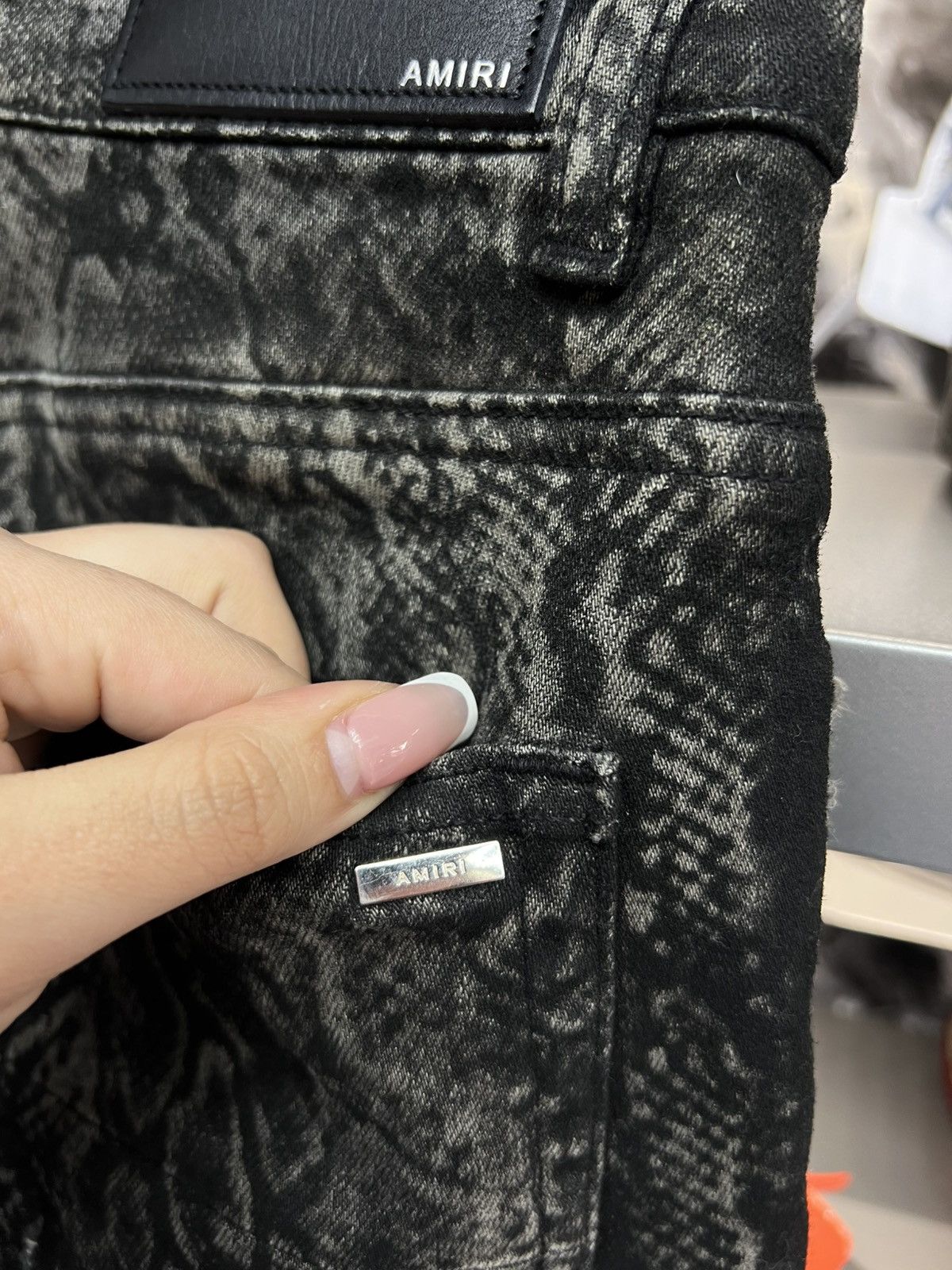 Amiri Amiri Skinny Fit Distressed Snake Print Jeans Size US 29 - 9 Thumbnail
