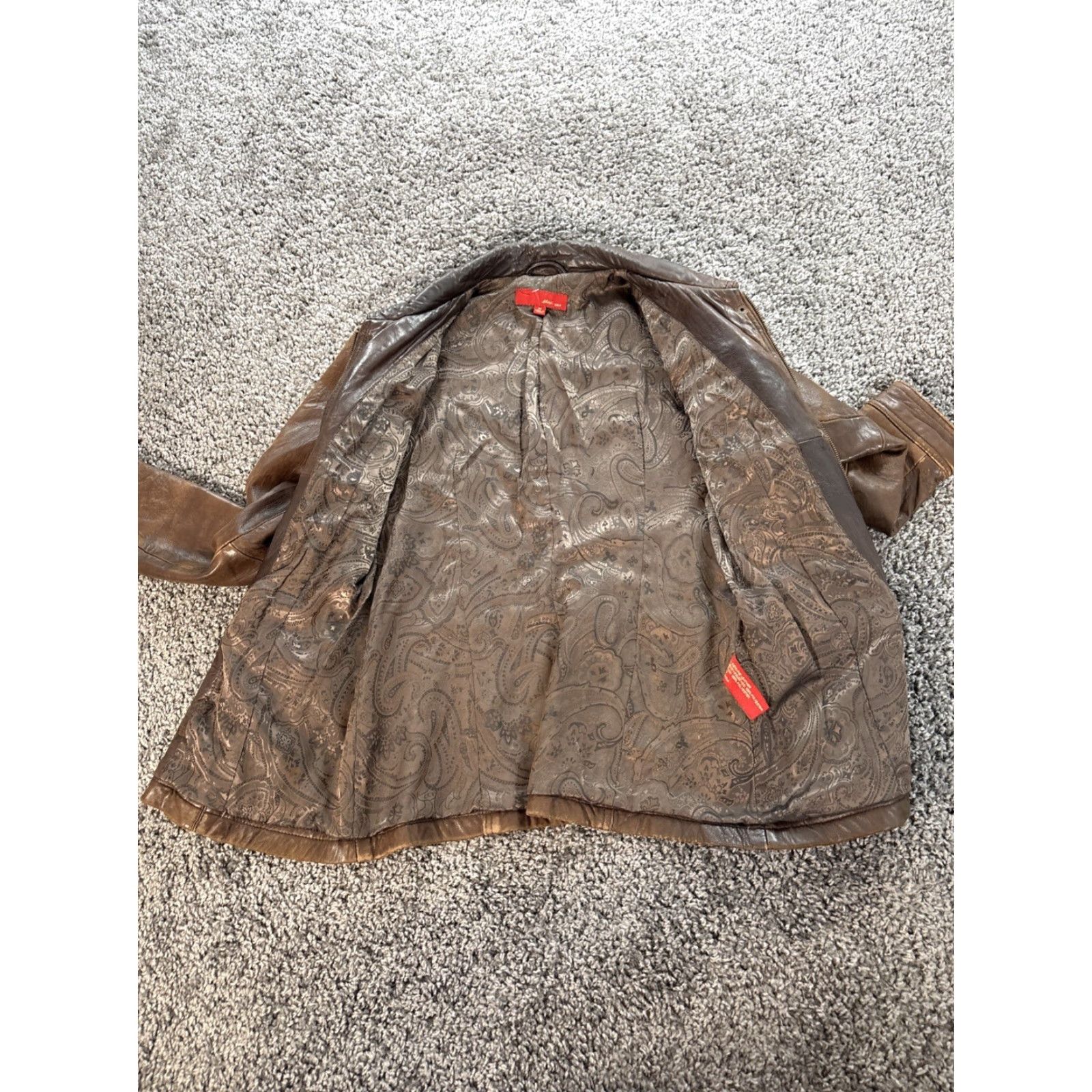 CHOCOOLATE VINTAGE Max USA Leather Jacket Mens M Brown 90s Full Zip Pocket Overcoat Leather Mens M Brown 90s Size US M / EU 48-50 / 2 - 5 Thumbnail