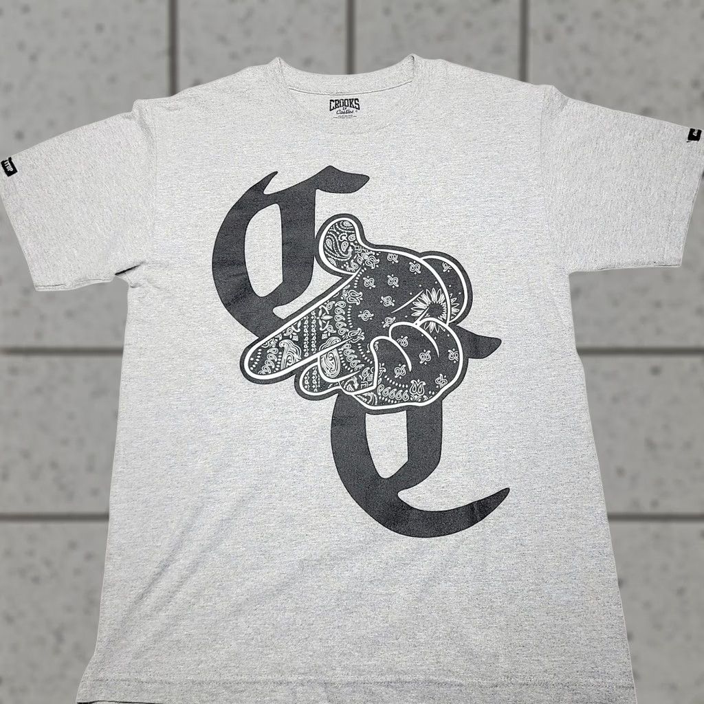 Crooks & Castles Crooks & Castles Cant Stop the Crooks Graphic T Shirt Mens Medium Gray Short Sleeve Regular T-Shirt Hip Hop Sports Classic Mens Size US M / EU 48-50 / 2 - 1 Thumbnail