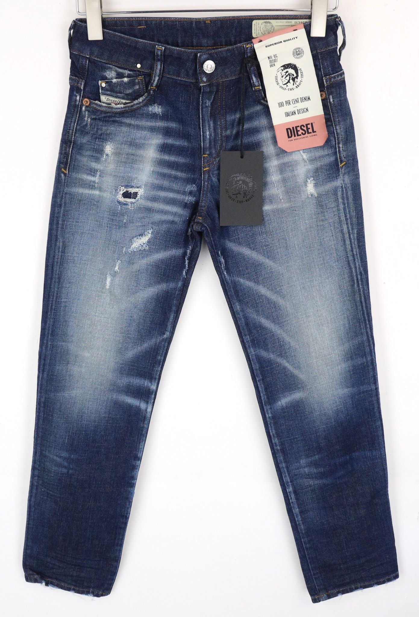 Diesel D-RIFTY 0092I W24/L30 Blue Ripped Girls Jeans 71552 Size 24" / US 00 / IT 34 - 1 Thumbnail
