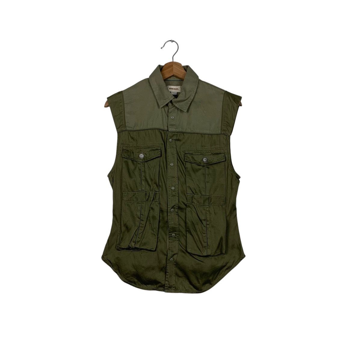 DIESEL Snap Button Green Vest #1671-C74