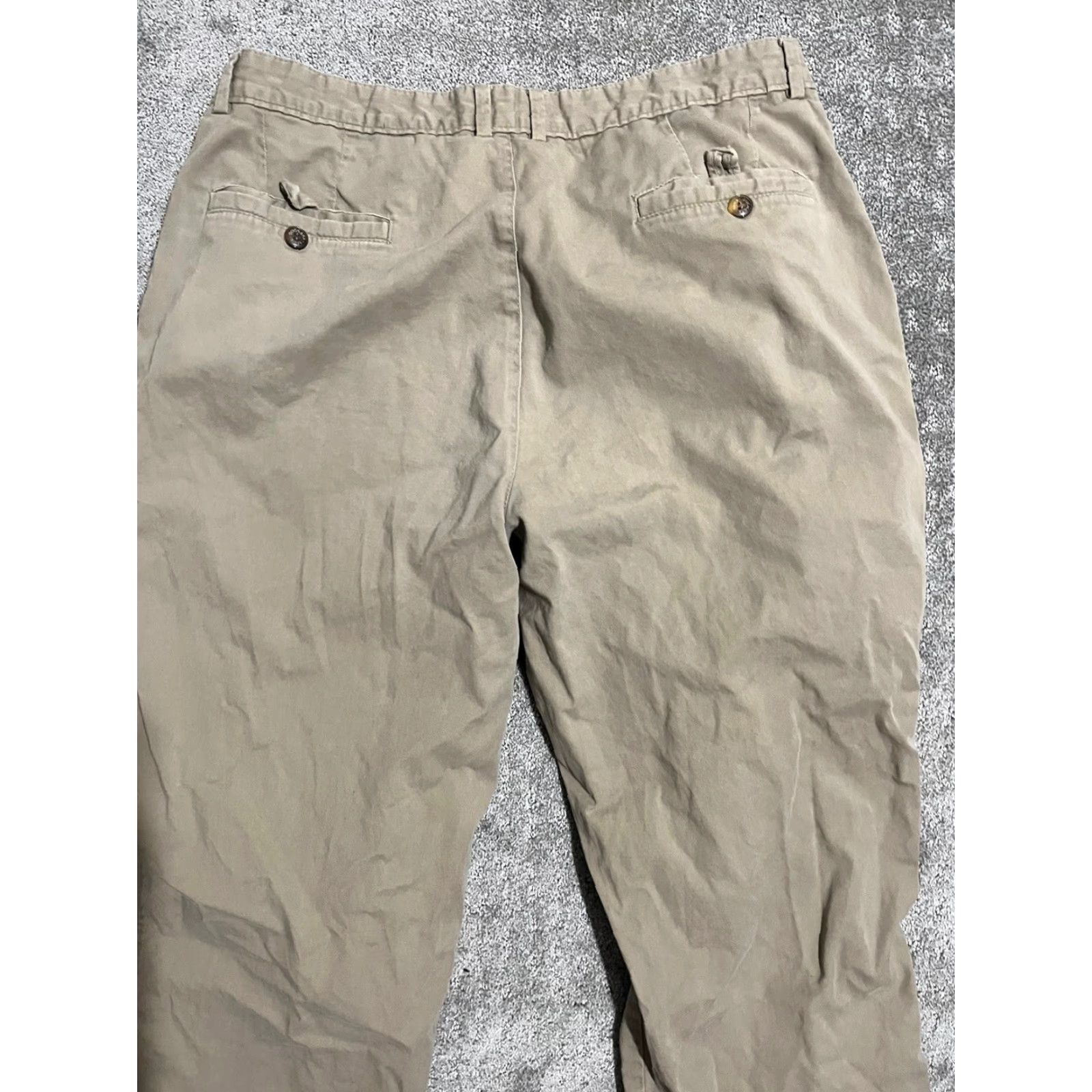 Dockers Dockers Men Pants 36x30 Chino Dress Flat Front Beig﻿e 90s Vintage Theme Relaxed Fit D4 Straight Mens Size US 36 / EU 52 - 4 Thumbnail