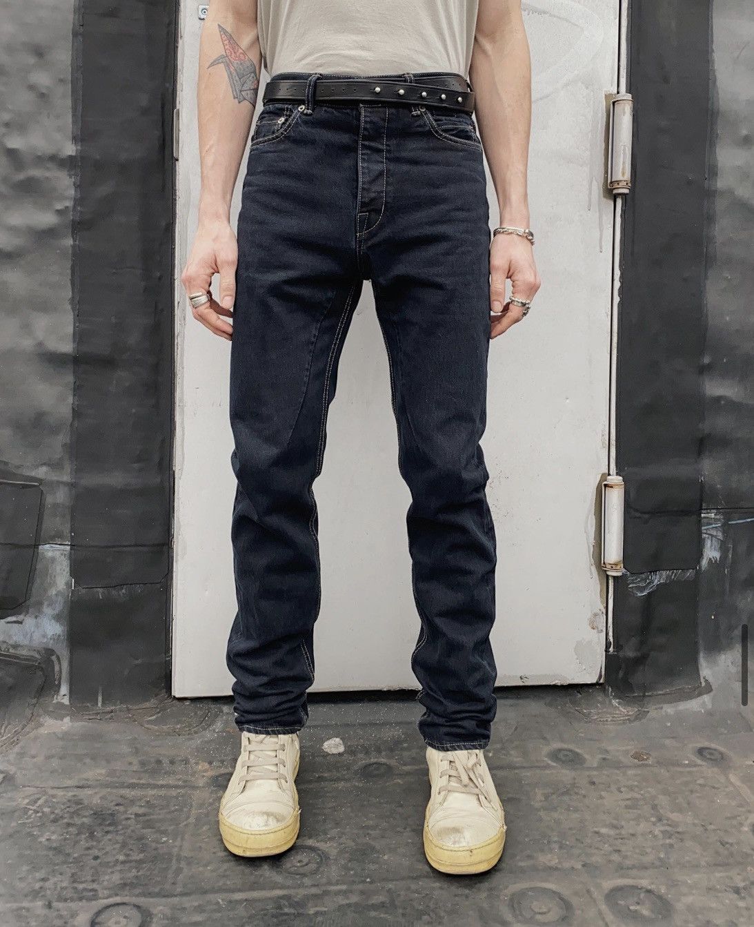 image of Rick Owens Drkshdw Duke Jeans - Made In Japan Overdyed in Black, Men's (Size 33)