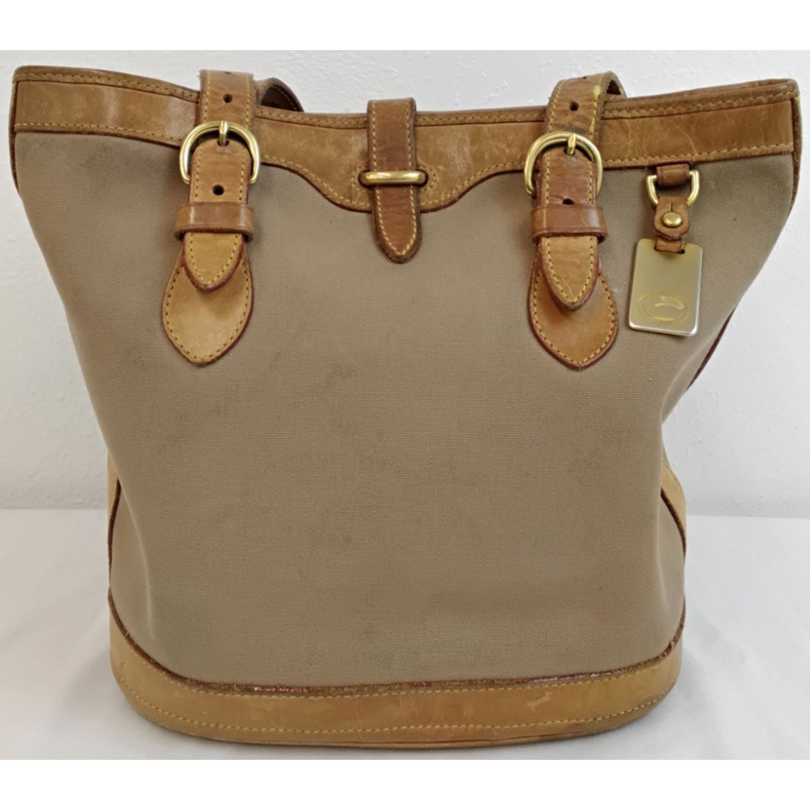 Dooney & Bourke Dooney & Bourke Canvas + Leather Shoulder Bag Brown VTG USA Size ONE SIZE - 3 Thumbnail