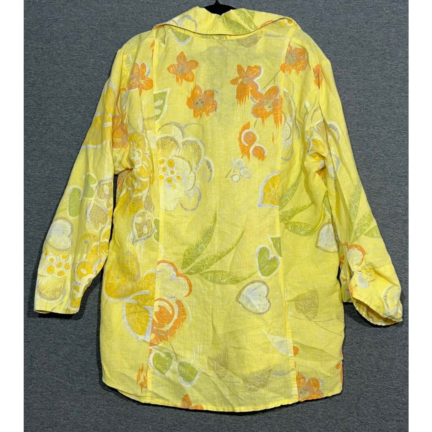 Harve Benard Harve Benard | Floral Blouse Linen Cotton Blend | Medium Size M / US 6-8 / IT 42-44 - 2 Thumbnail