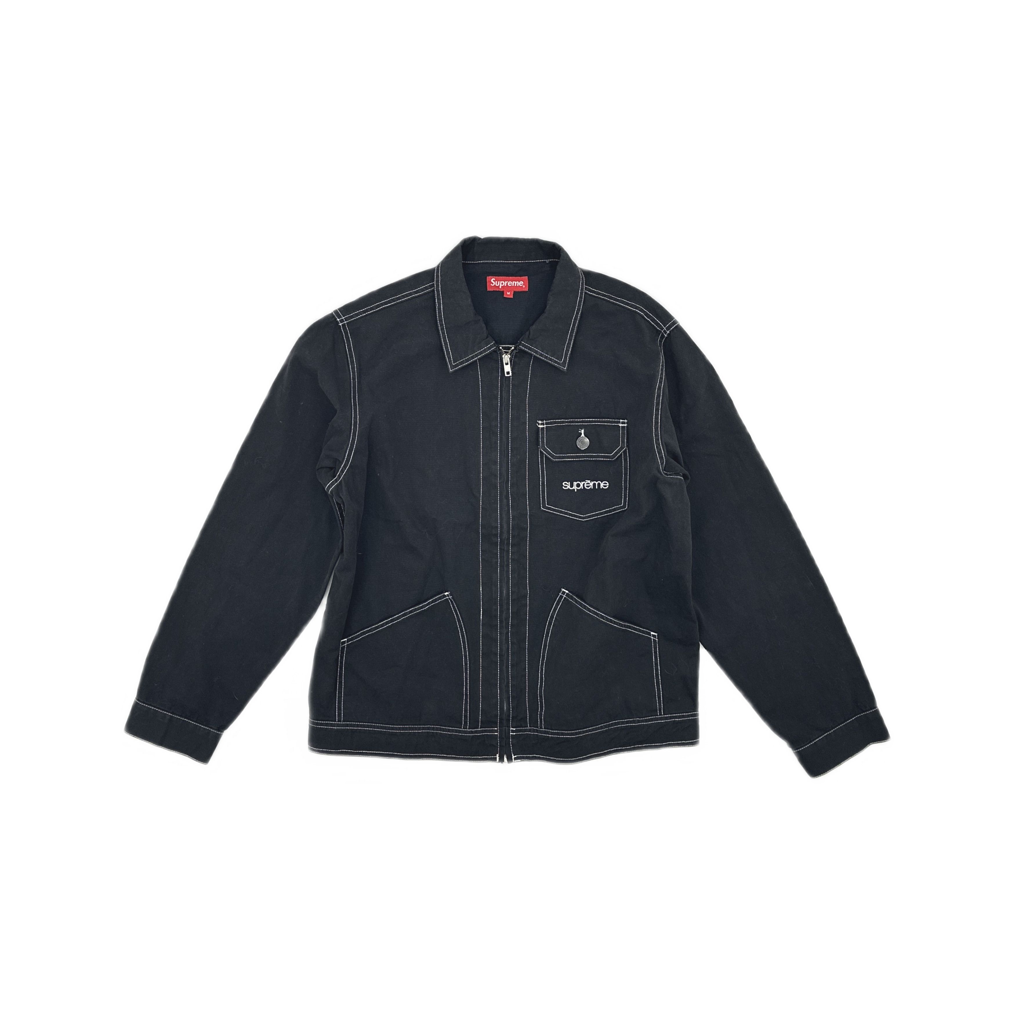 Supreme Supreme Washed Corduroy Zip Up Shirt Size XL Black SS24