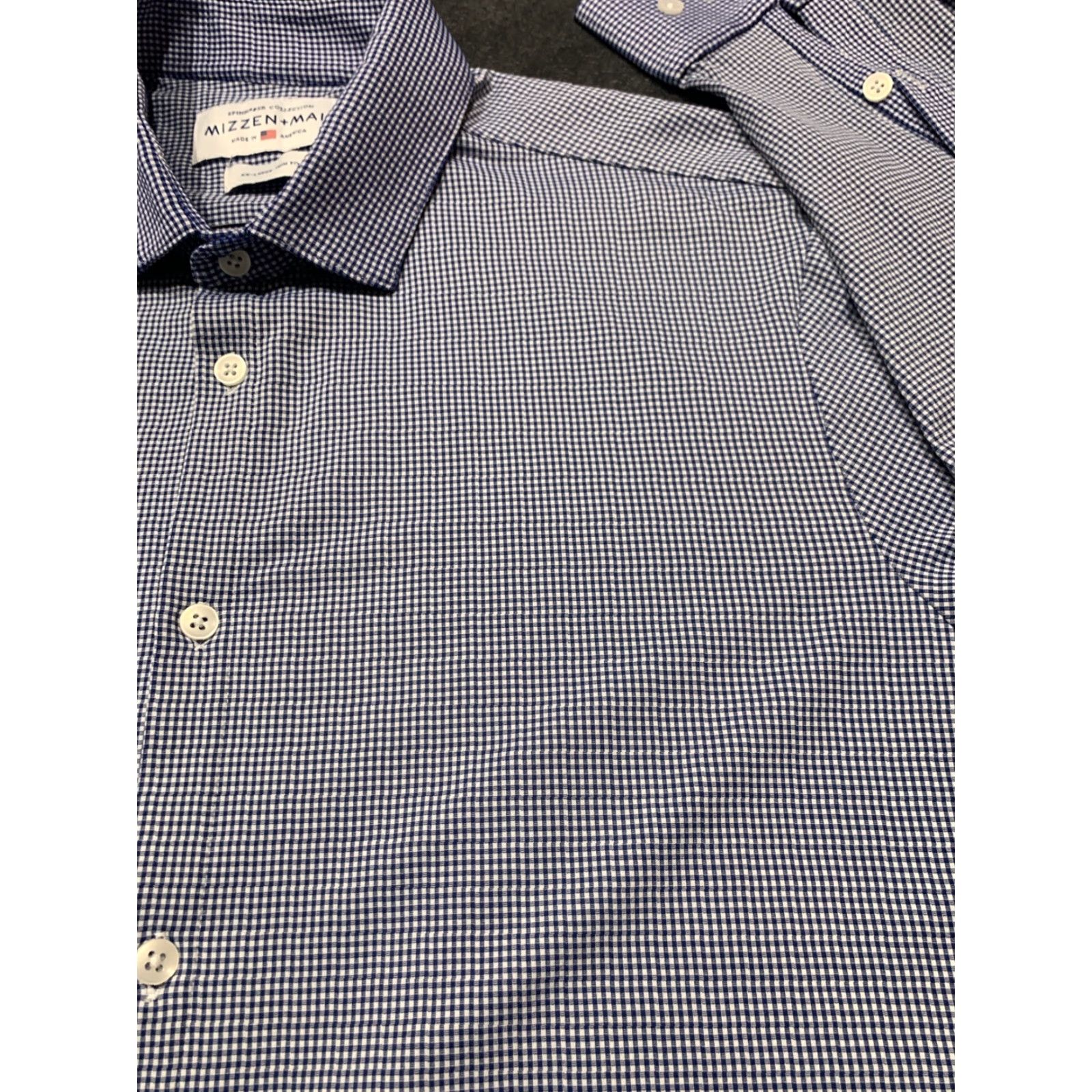 Mizzen+Main Mizzen+Main Shirt Button-Up Spinnaker Long Sleeve Slim Fit Blue White Check 2XL Men Size US XXL / EU 58 / 5 - 5 Thumbnail