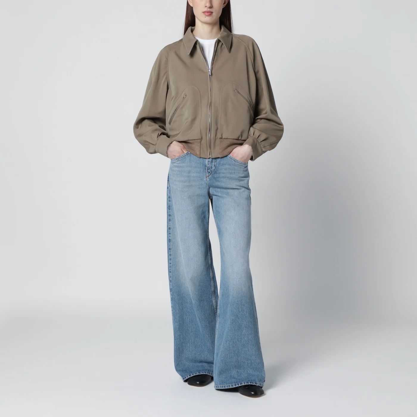 Maison Margiela o1d2blof0426 Wool Zip Up Jacket in Beige Size S / US 4 / IT 40 - 1 Thumbnail