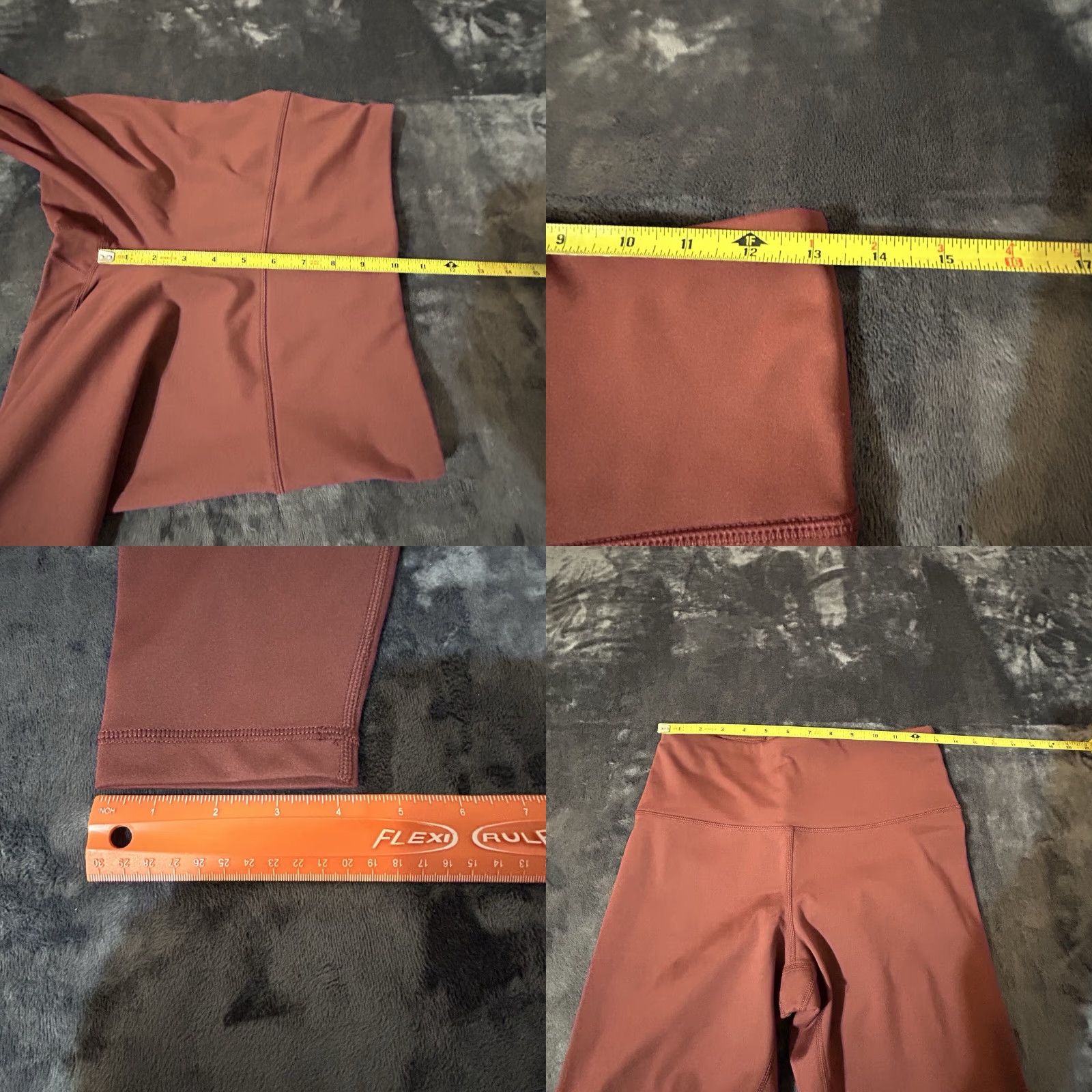 Vintage 90 Degree By Reflex Leggings Burnt Orange Women Medium Pockets Elastic Waist Yoga Pants Casual Workwear" Size 28" / US 6 / IT 42 - 9 Thumbnail