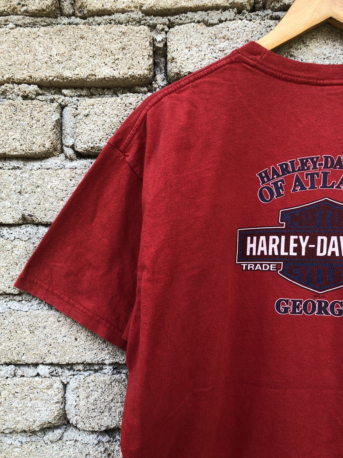 Harley Davidson Vintage Y2K Harley Davidson Of Atlanta Georgia Backhit Tee Size US XL / EU 56 / 4 - 13 Thumbnail