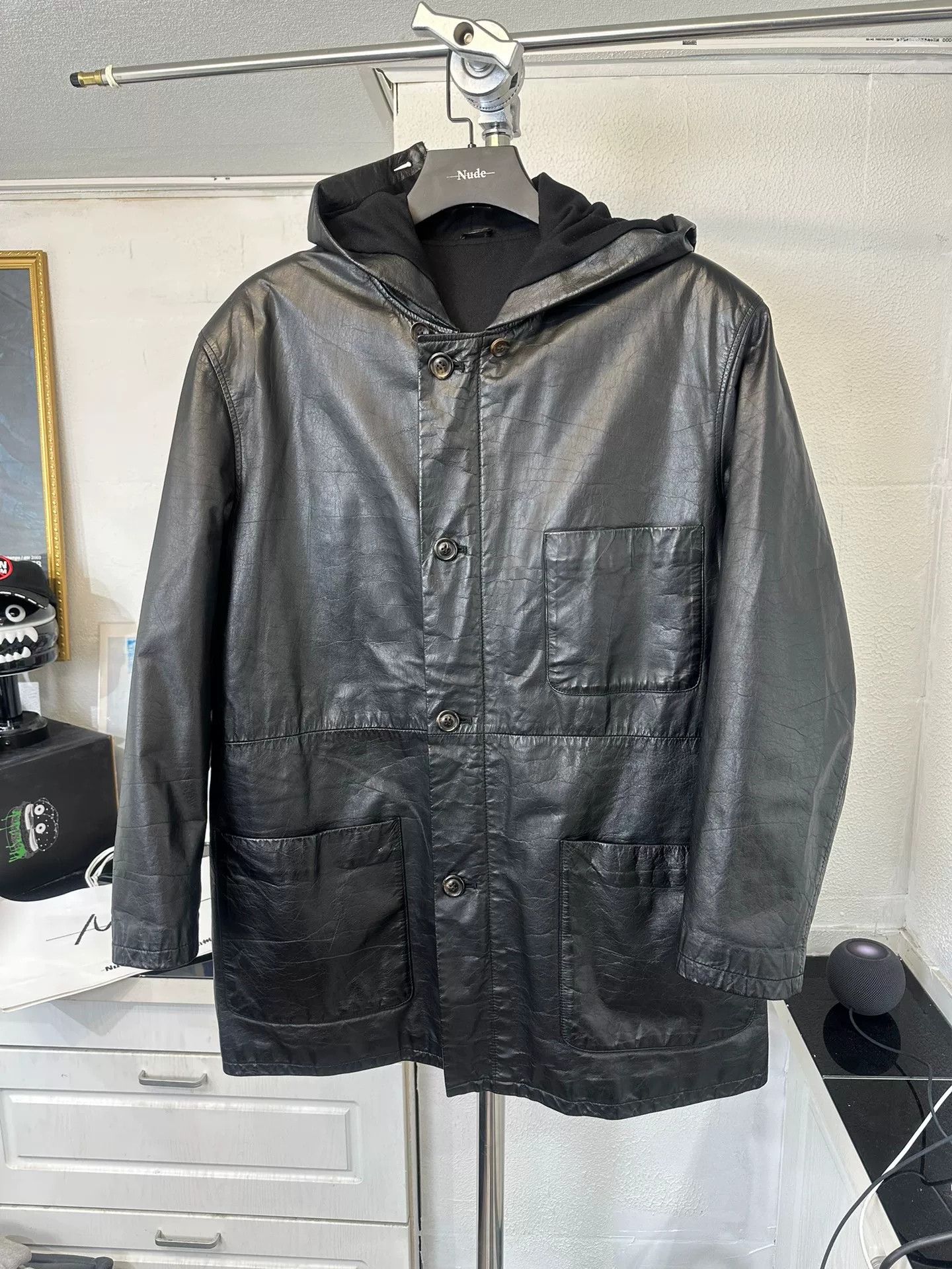 Yohji Yamamoto Yohji Yamamoto Men's Leather Parka Coat Size US M / EU 48-50 / 2 - 1 Thumbnail