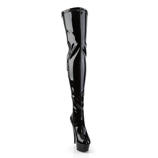 Other Delight 3063 Back Lace Thigh High Platform Boots 6" High Hee Size US 12 / IT 42 - 2 Thumbnail