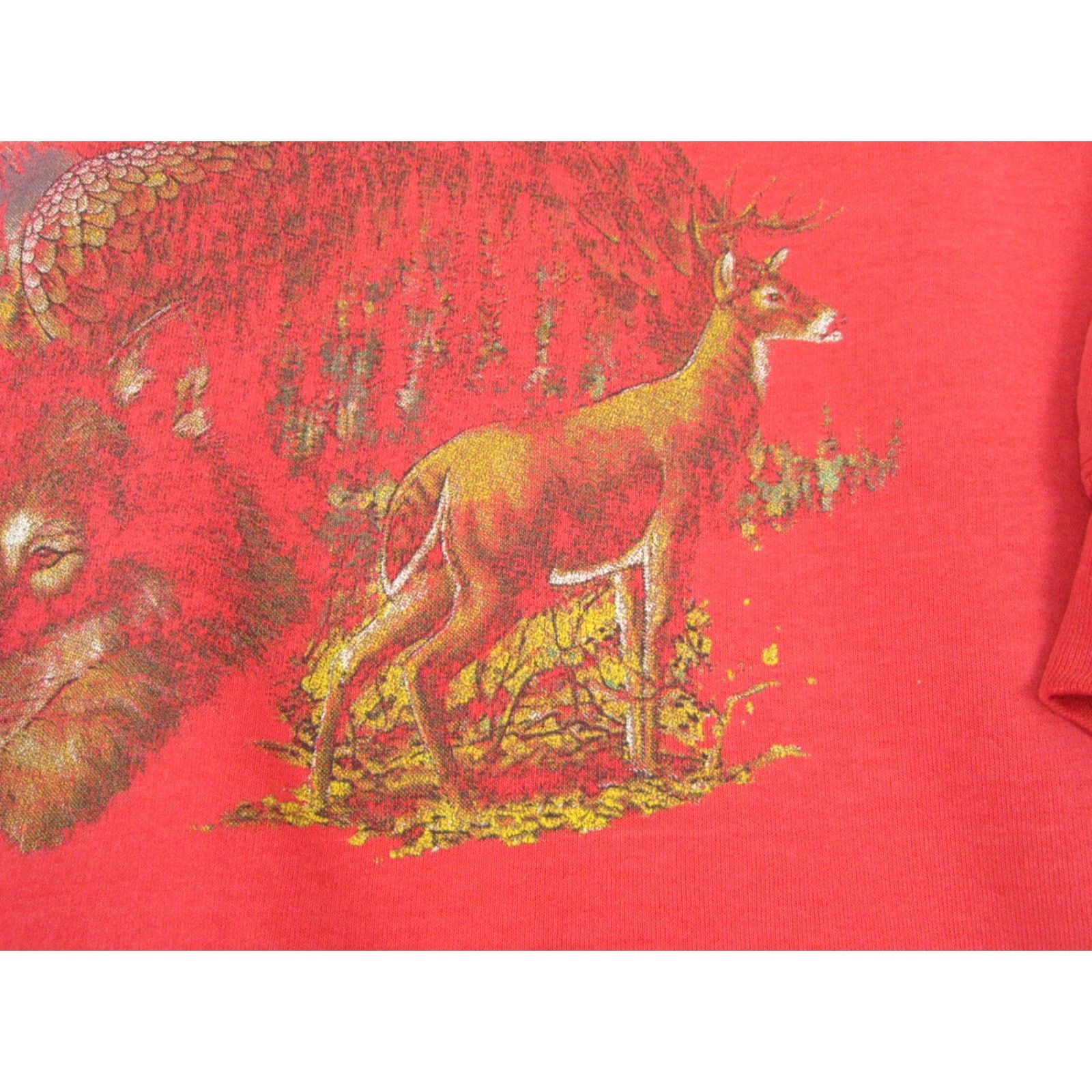 Vintage VINTAGE Eagle Bear Wolf Hoodie Mens XL Red 90s Pullover Sweatshirt Size US XL / EU 56 / 4 - 5 Thumbnail