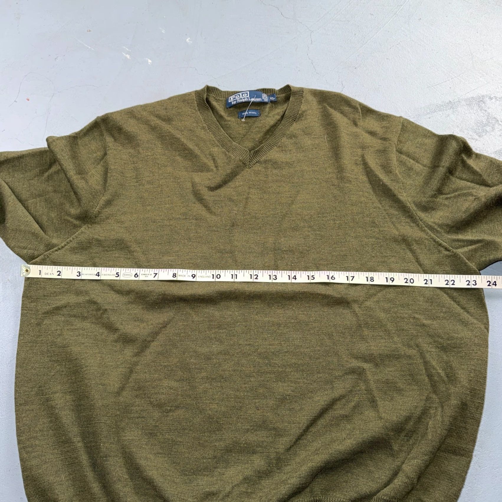 Polo Ralph Lauren VINTAGE Polo Ralph Lauren Wool Sweater V-Neck Mens XL Green Pullover Polo Ralph Lauren VTG Pullover Sweater Green Wool Solid Knit Long Sleeve Size US XL / EU 56 / 4 - 6 Thumbnail