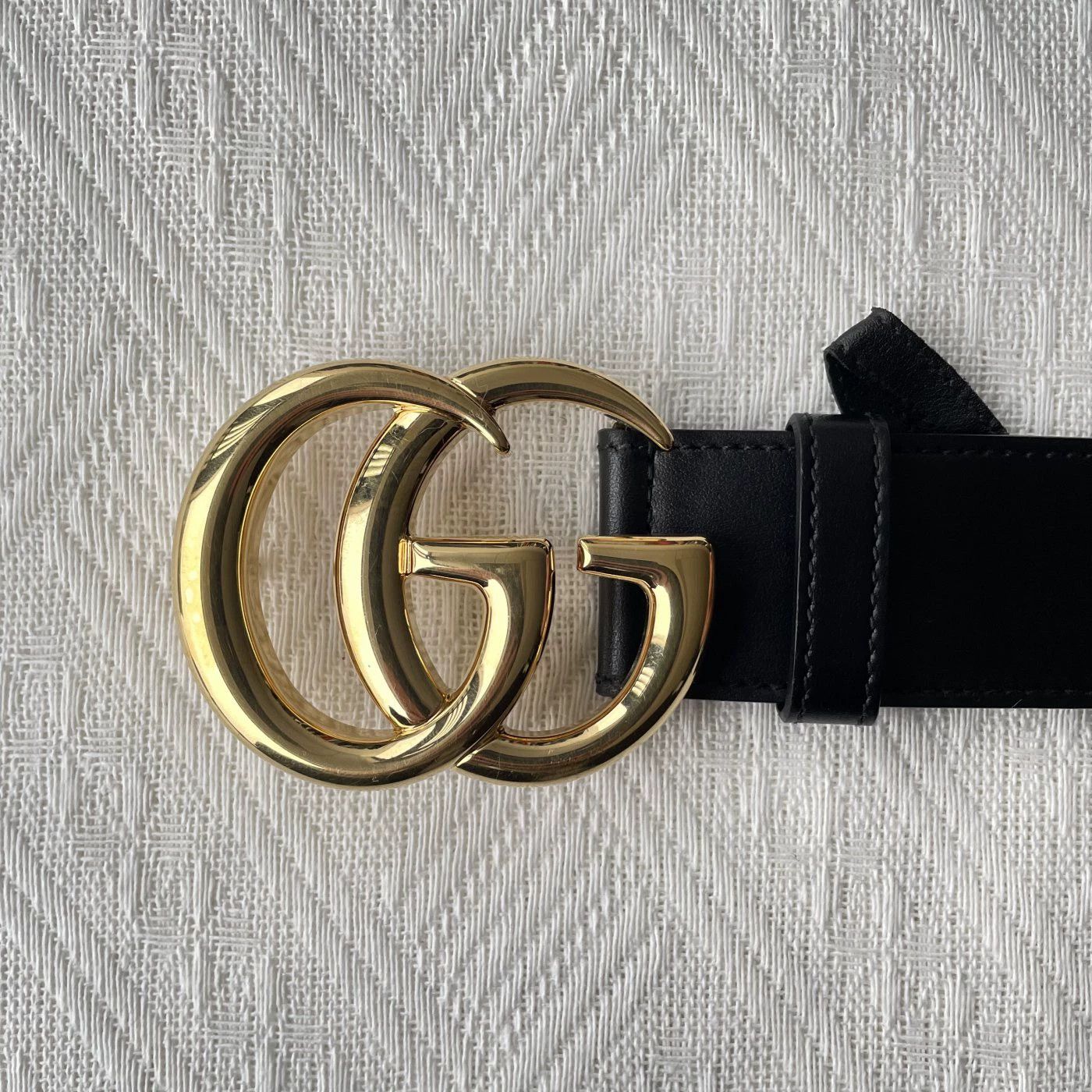 Gucci GUCCI GG Marmont Black Leather Belt Unisex 3cm Size ONE SIZE - 2 Thumbnail