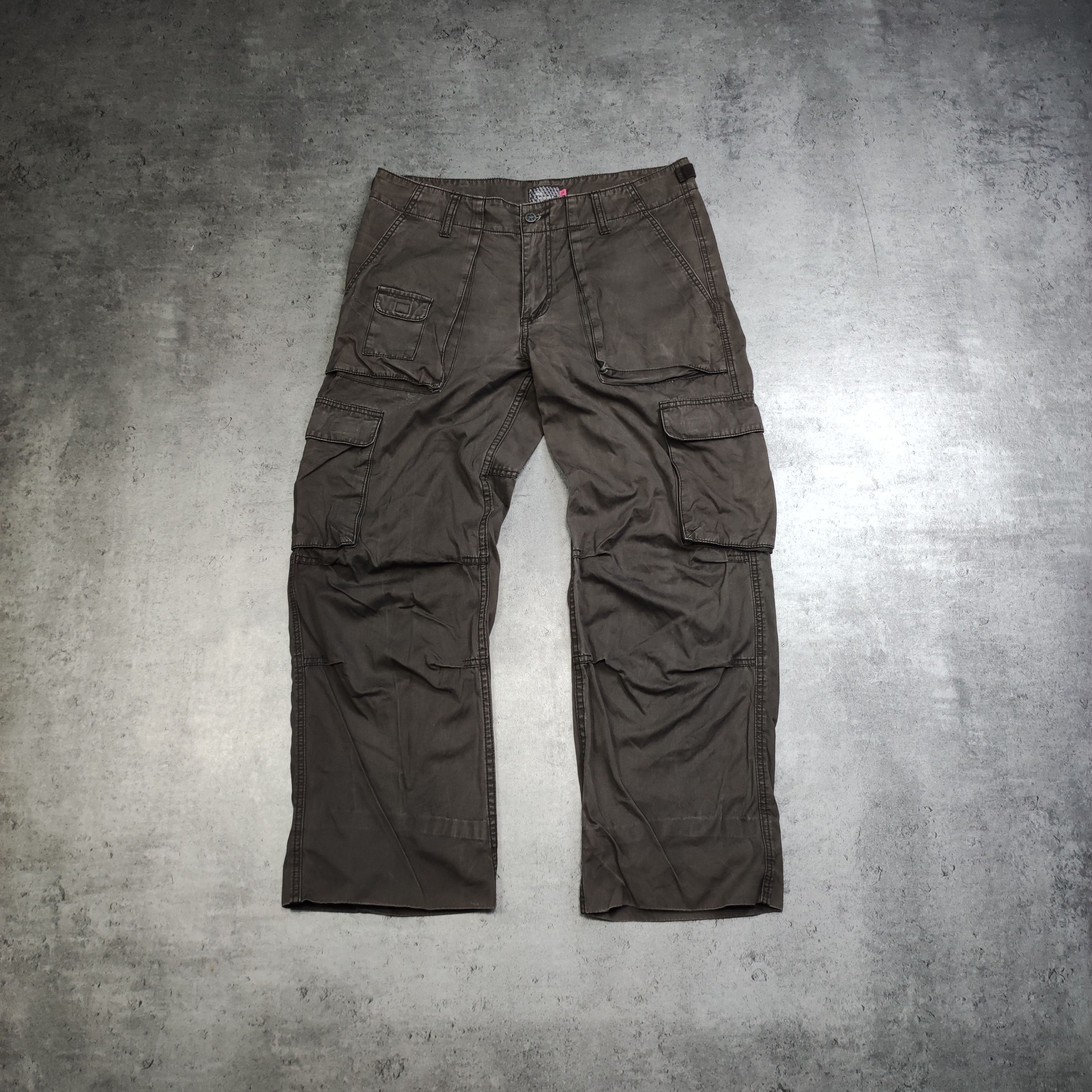 Mambo RARE Mambo Australia Washed Brown Baggy Logo Cargo Pants Size US 34 / EU 50 - 2 Thumbnail