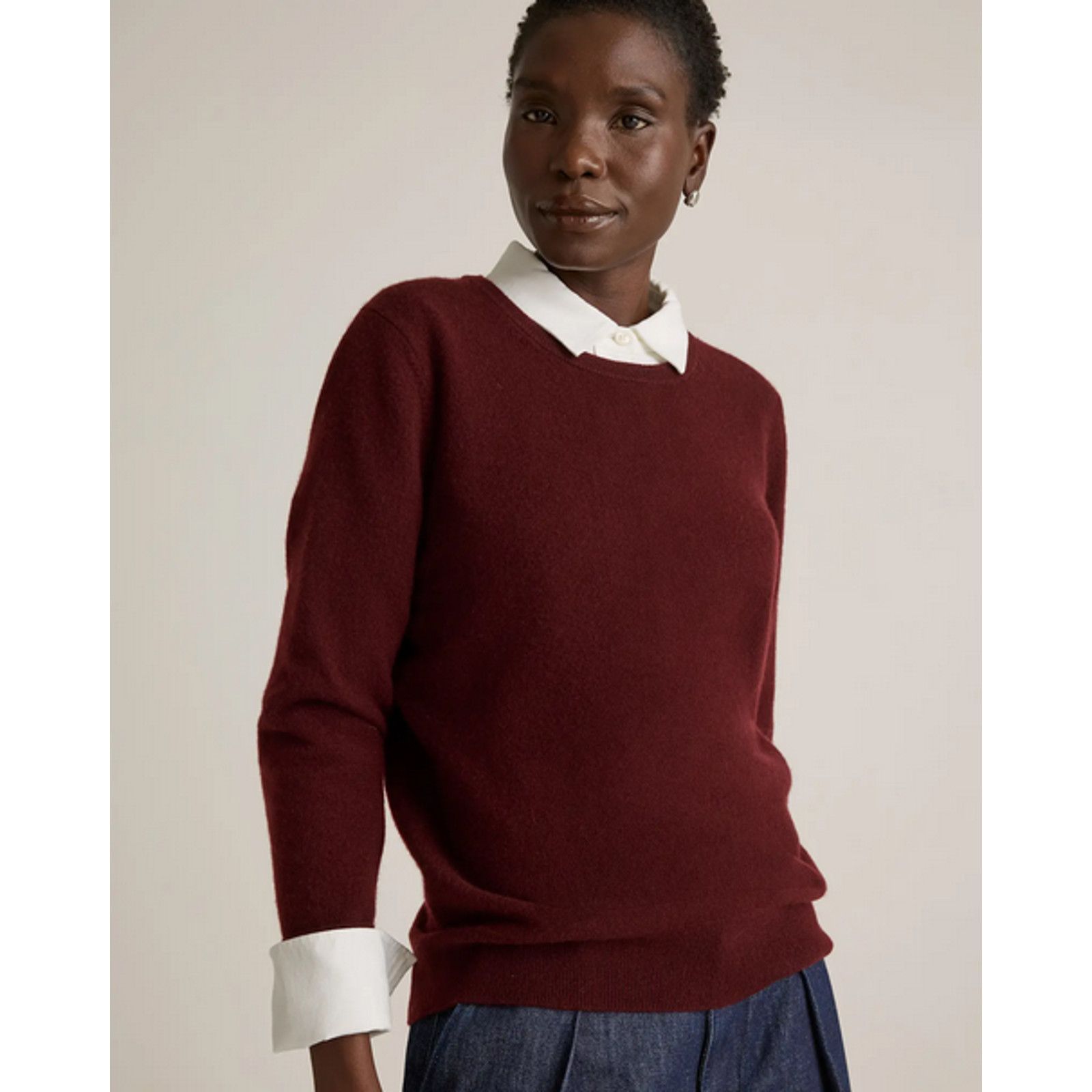 Quince Quince Cashmere Crewneck Sweater Small Rich Burgundy NWT Size S / US 4 / IT 40 - 2 Thumbnail