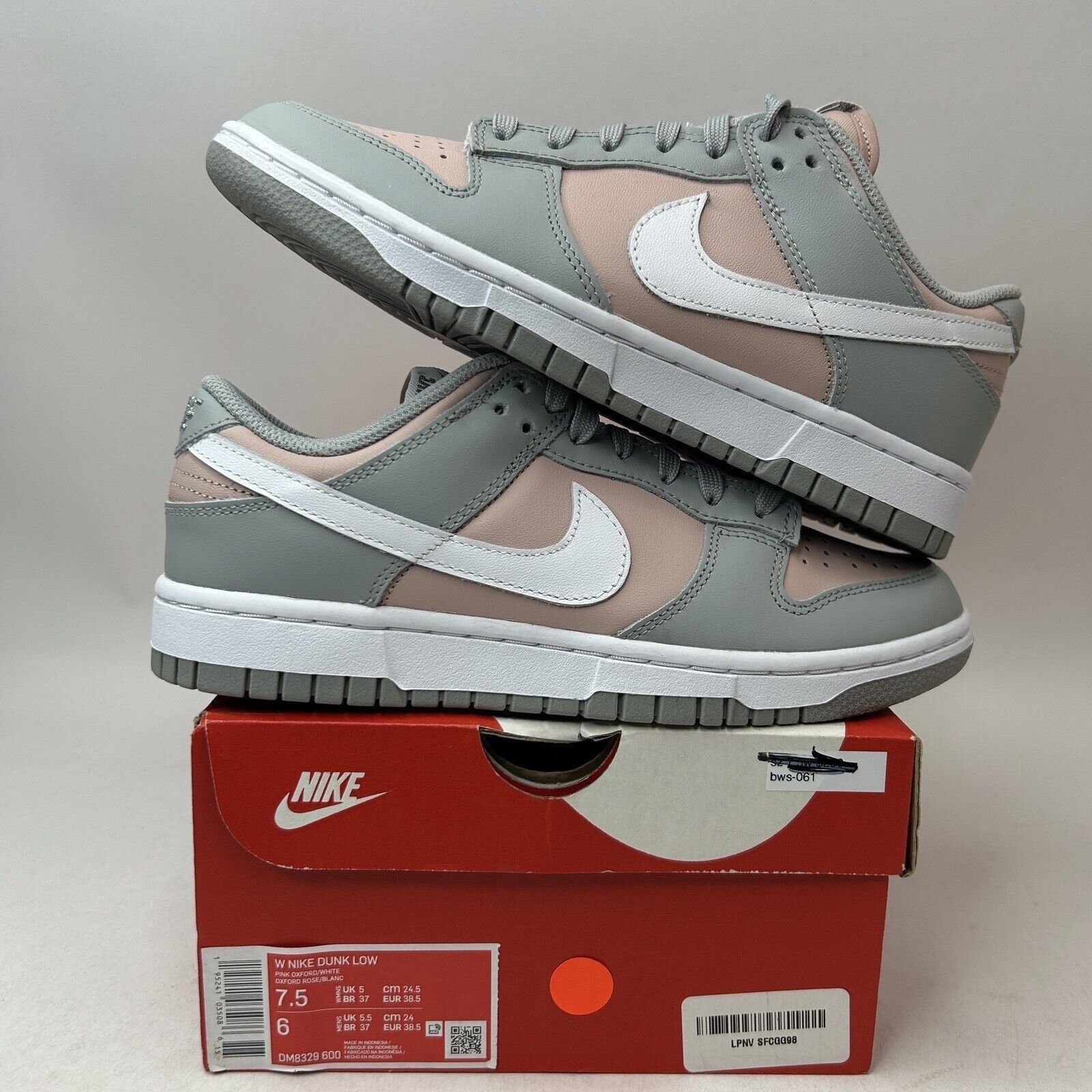 Nike Nike Dunk Low WMNS “Soft Grey Pink Oxford” 2024 Size US 7.5 / IT 37.5 - 1 Thumbnail