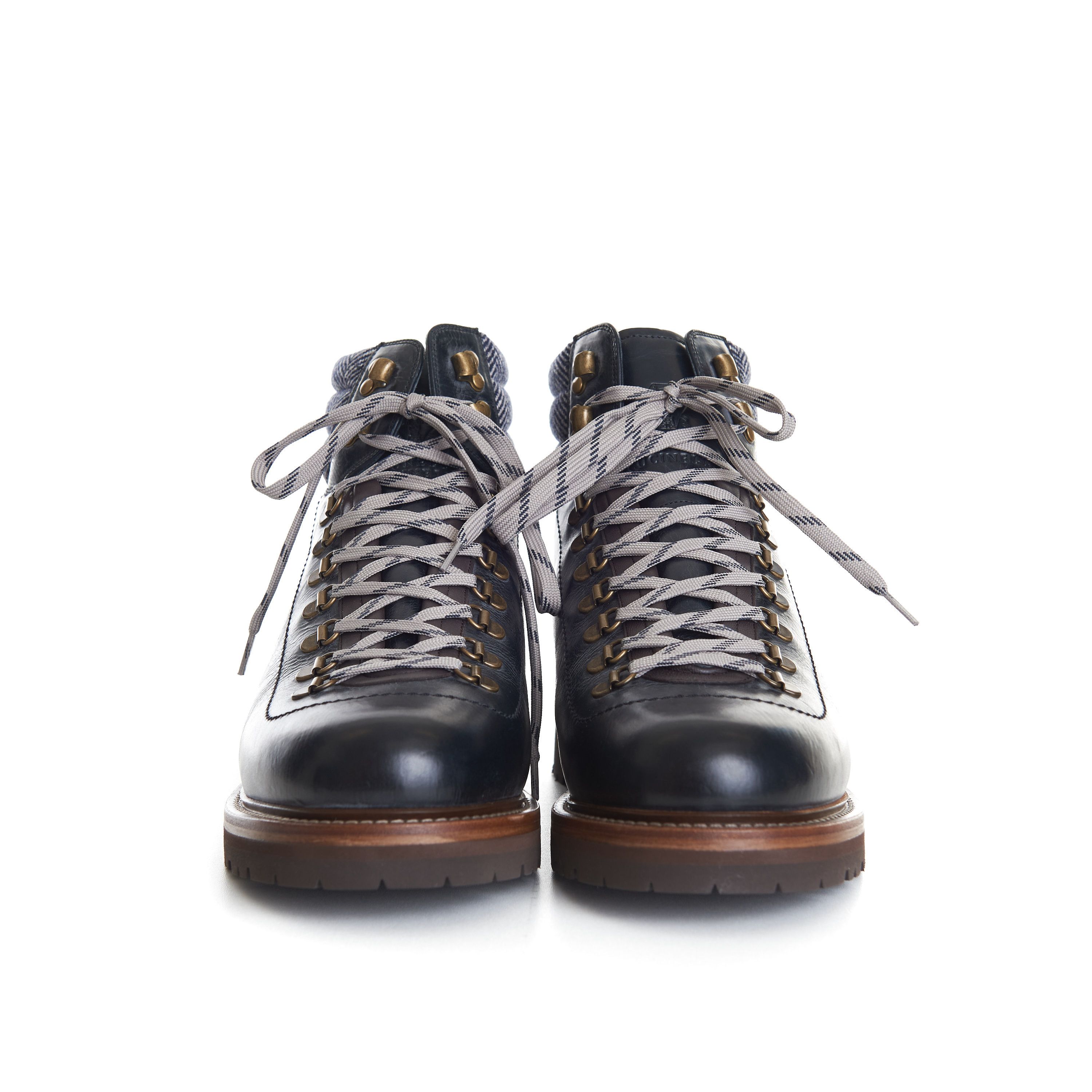 Brunello Cucinelli Mountain Boots In Blue Leather With Shearling Lining Size US 12 / EU 45 - 4 Thumbnail
