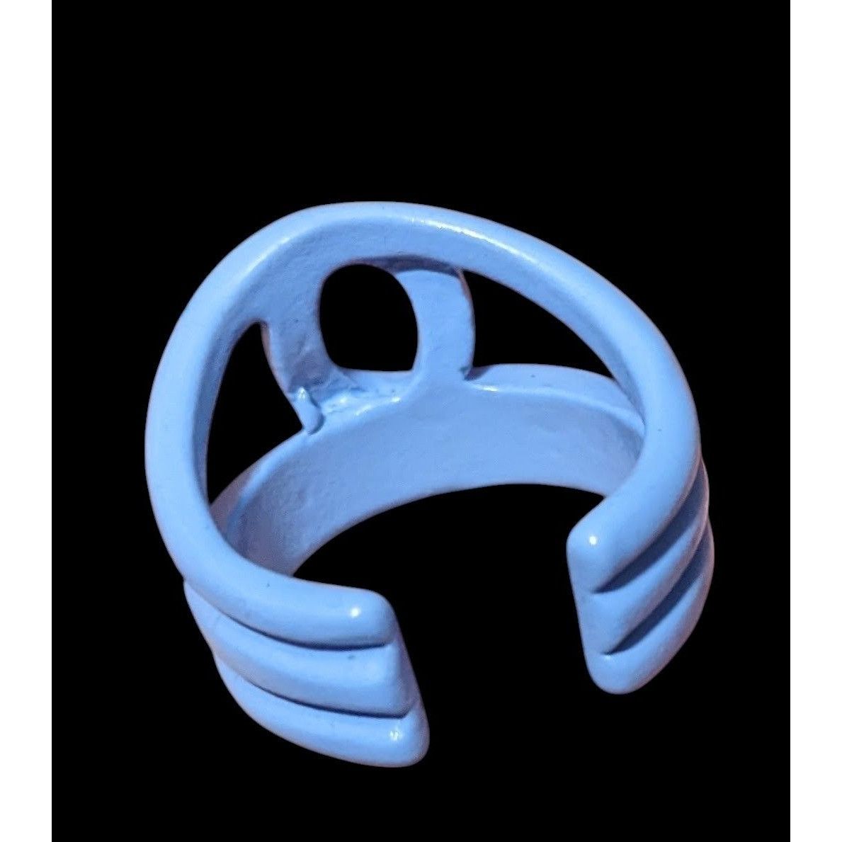 Other Abstract Metal Blue Enamel Coated Fashion Ring Size 8 Size ONE SIZE - 2 Thumbnail