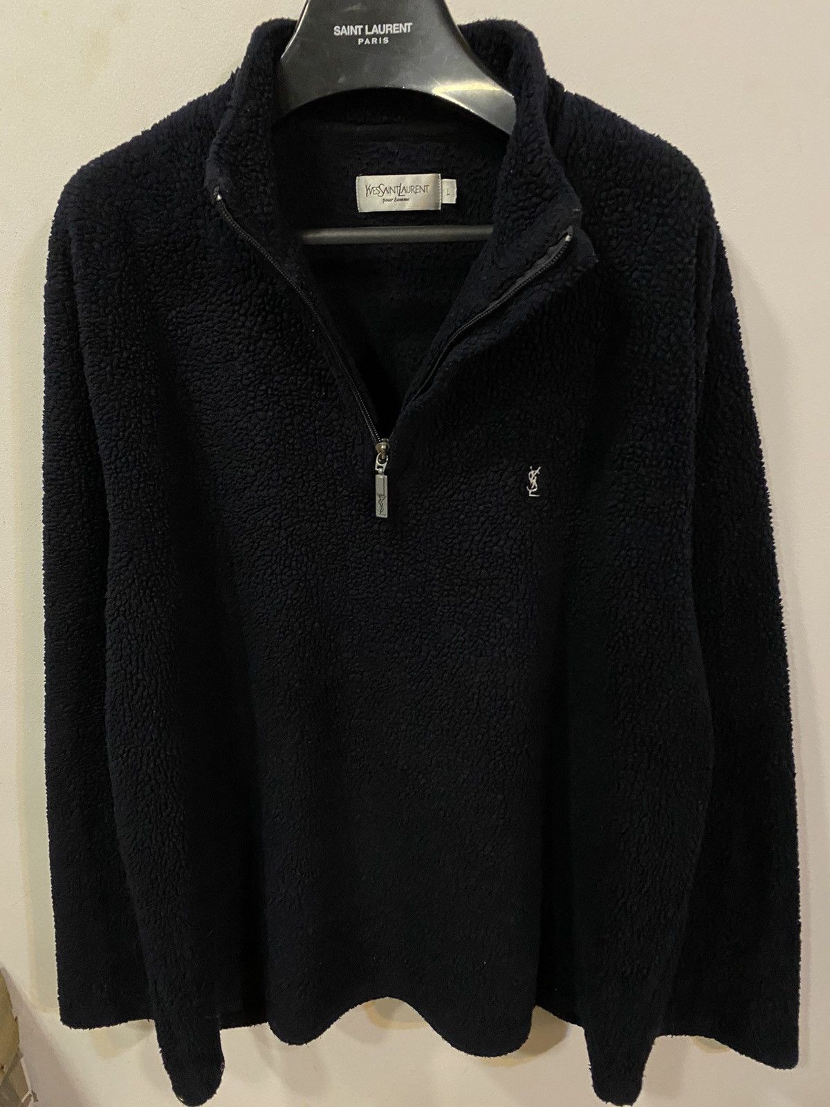 Vintage Heavy Fleece YSL Sweatshirt Thick YSL Sweater Size US L / EU 52-54 / 3 - 3 Thumbnail
