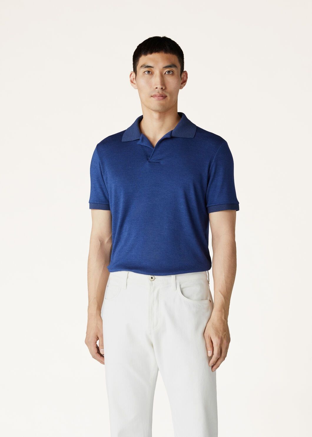 Loro Piana o1w1db10125 FAM3988 Open Polo Shirt in Navy Blue Size US M / EU 48-50 / 2 - 4 Thumbnail