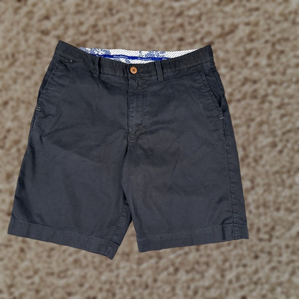 Tommy Bahama Shorts Mens 32 Black Chino Stretch Flat Front Zip Fly Casual Golf