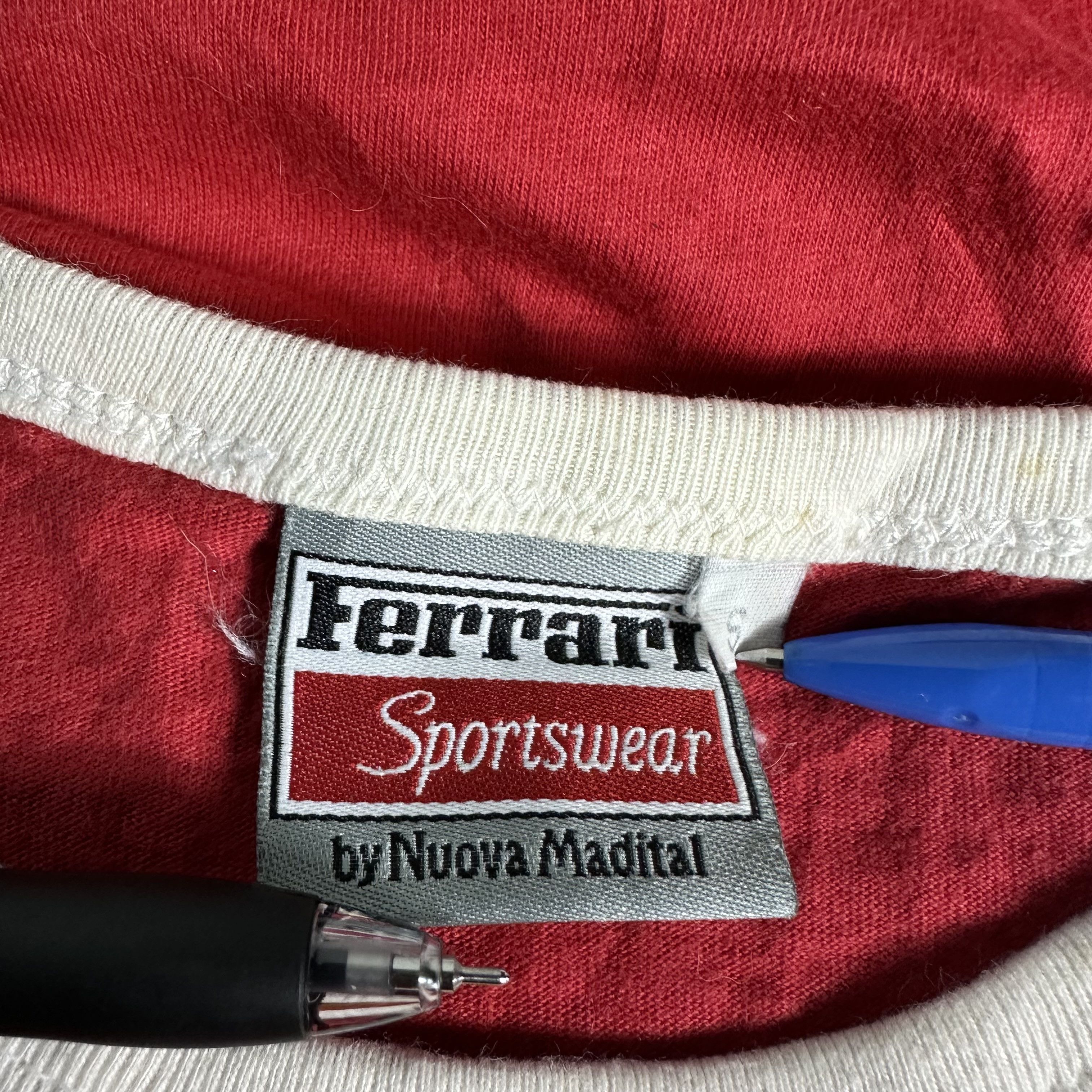 Ferrari × Fila 🔥RARE🔥Vintage Ferrari Spell Out Logo RInger T-shirt Size US XL / EU 56 / 4 - 4 Thumbnail