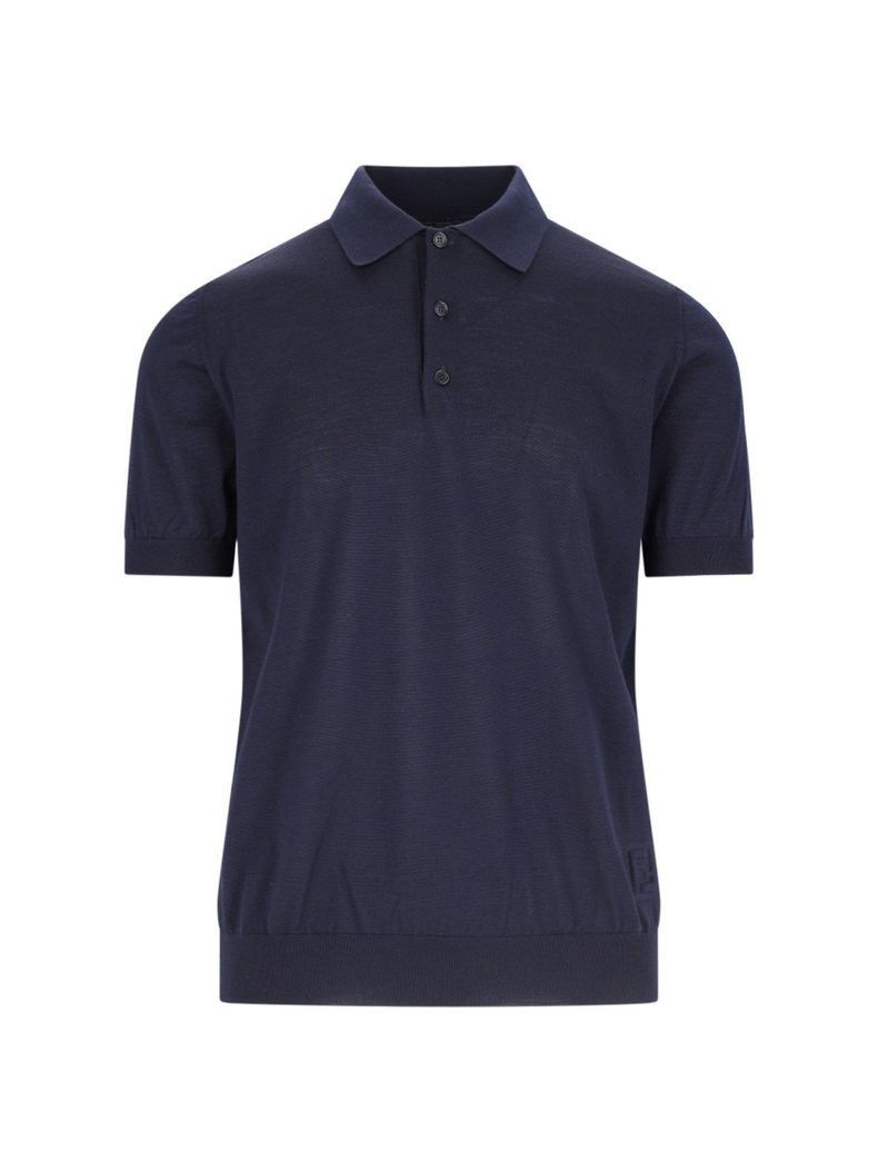 Fendi Fendi FF Logo Pique Navy Blue Polo button down Size US M / EU 48-50 / 2 - 1 Thumbnail
