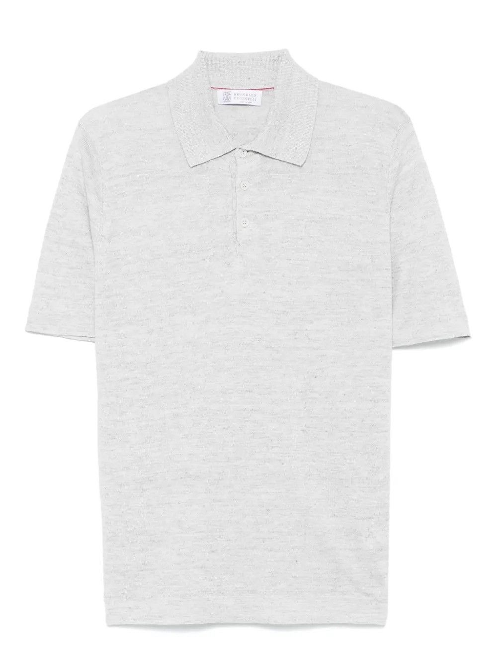 Brunello Cucinelli o1B3y1r0426 Knit Polo Shirt in Grey Size US M / EU 48-50 / 2 - 1 Thumbnail