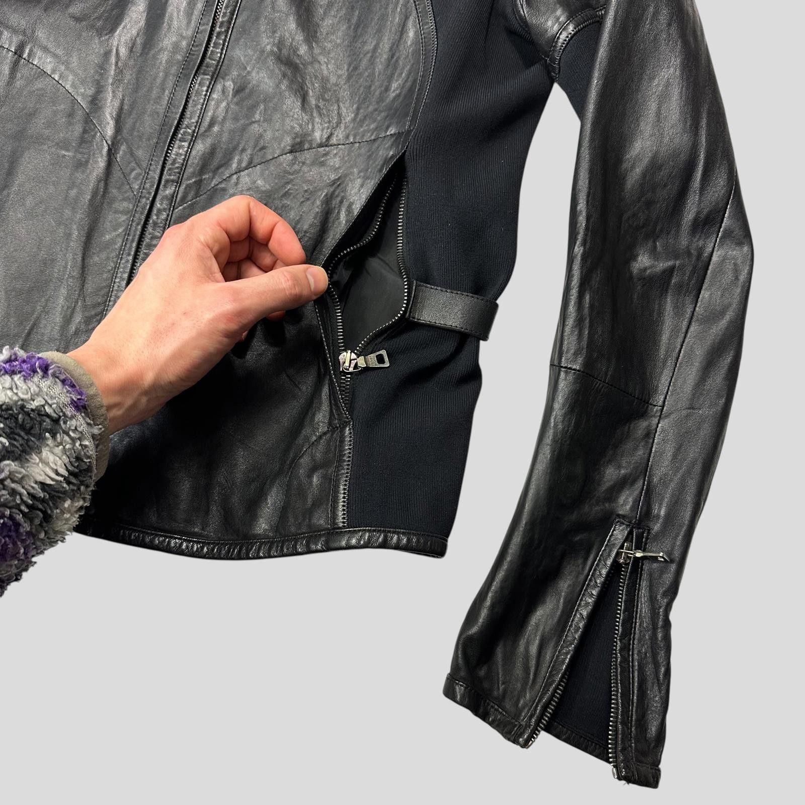 Prada Prada Sport SS00 Leather Biker Curved Panelled Moto Jacket S Size US S / EU 44-46 / 1 - 9 Thumbnail