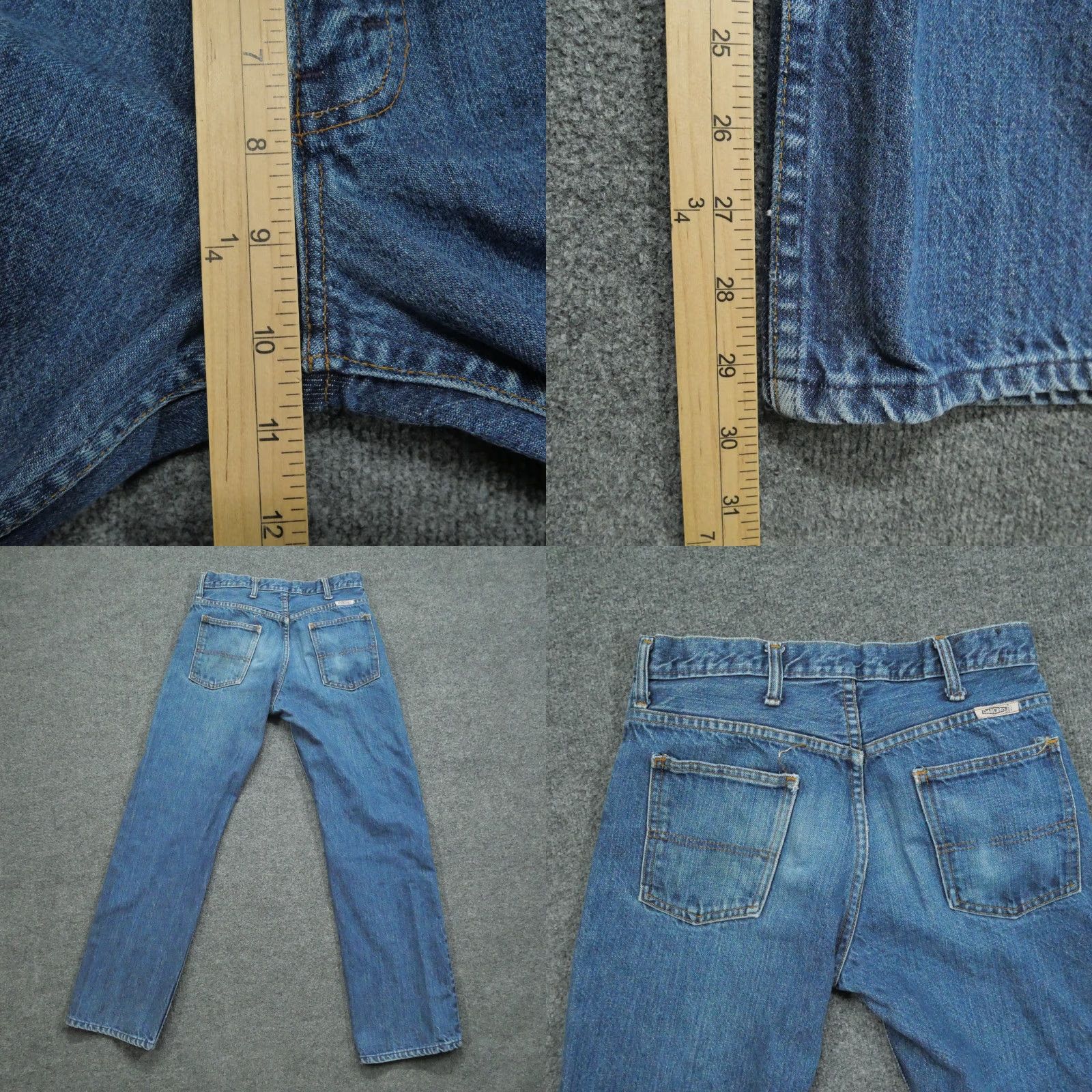 Denime VINTAGE Gauchos Jeans Mens 30x30 Blue Denim Pants Faded Straight Leg 80s Size US 30 / EU 46 - 8 Thumbnail
