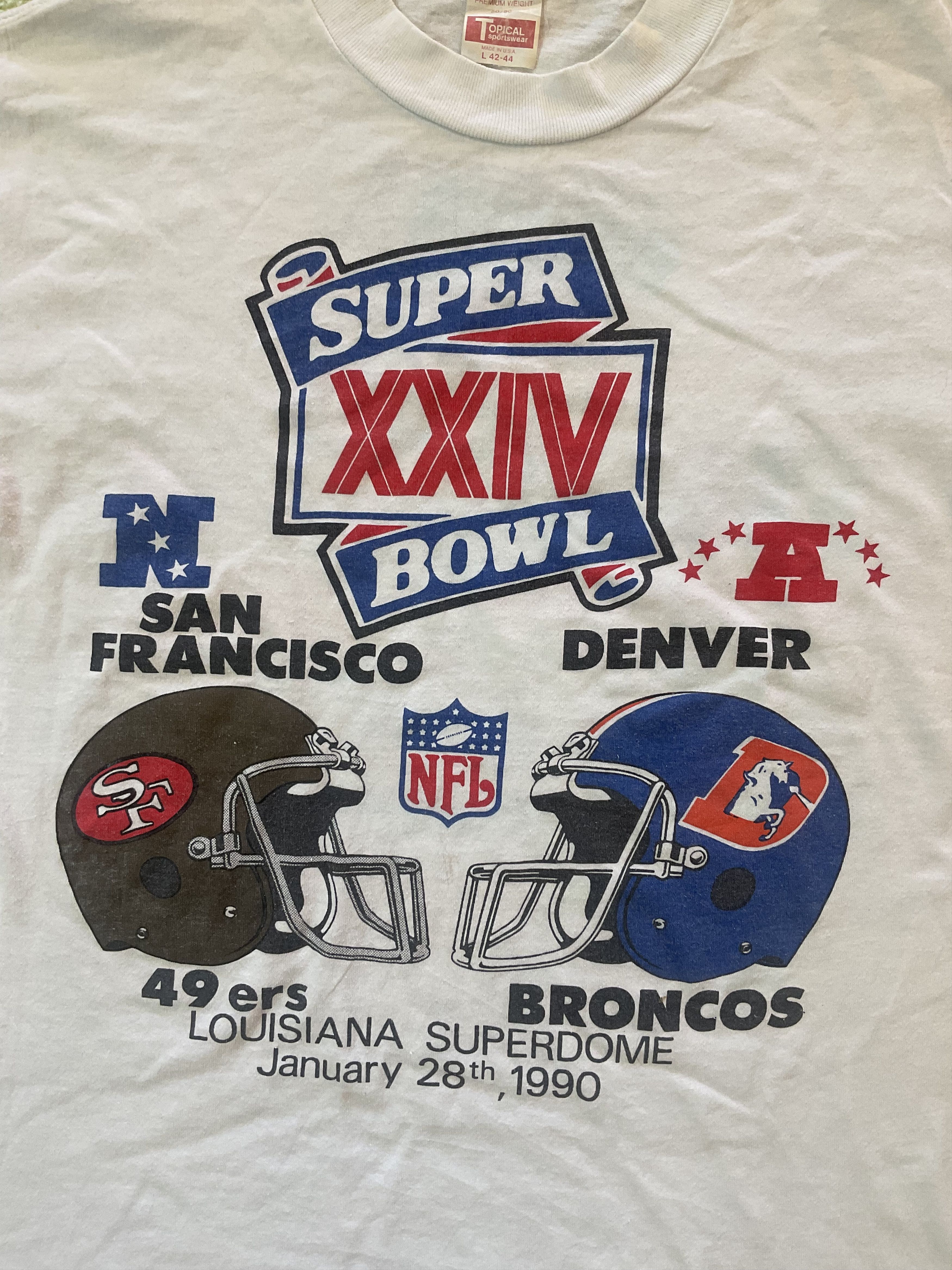 NFL Vintage 1990 Super Bowl XXIV 49ers vs Broncos T-Shirt NFL Size US L / EU 52-54 / 3 - 3 Thumbnail