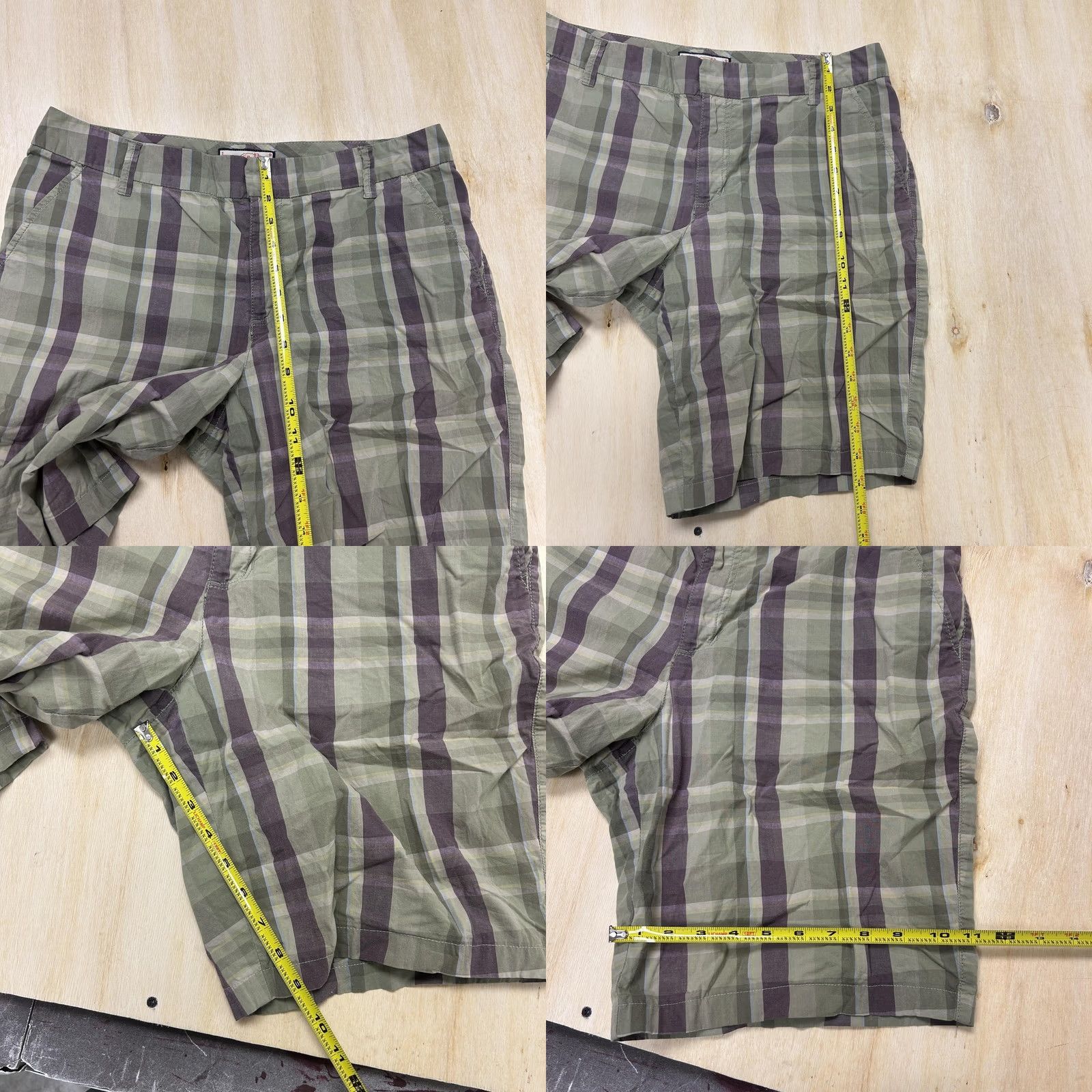 Vintage Jamaica Bay Womens Bermuda Shorts Size 10 Green Plaid Stretch Casual Summer Size 32" / US 10 / IT 46 - 8 Thumbnail