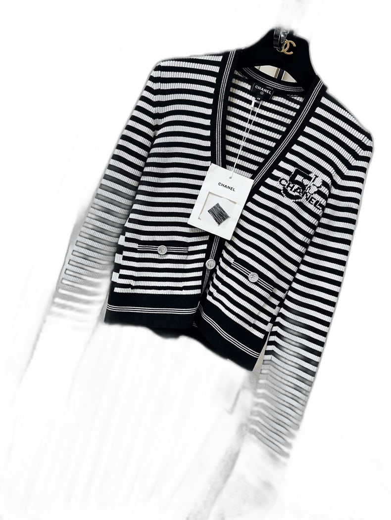 Chanel Chanel Striped Knit Cardigan 23C Early Spring Size M / US 6-8 / IT 42-44 - 1 Thumbnail