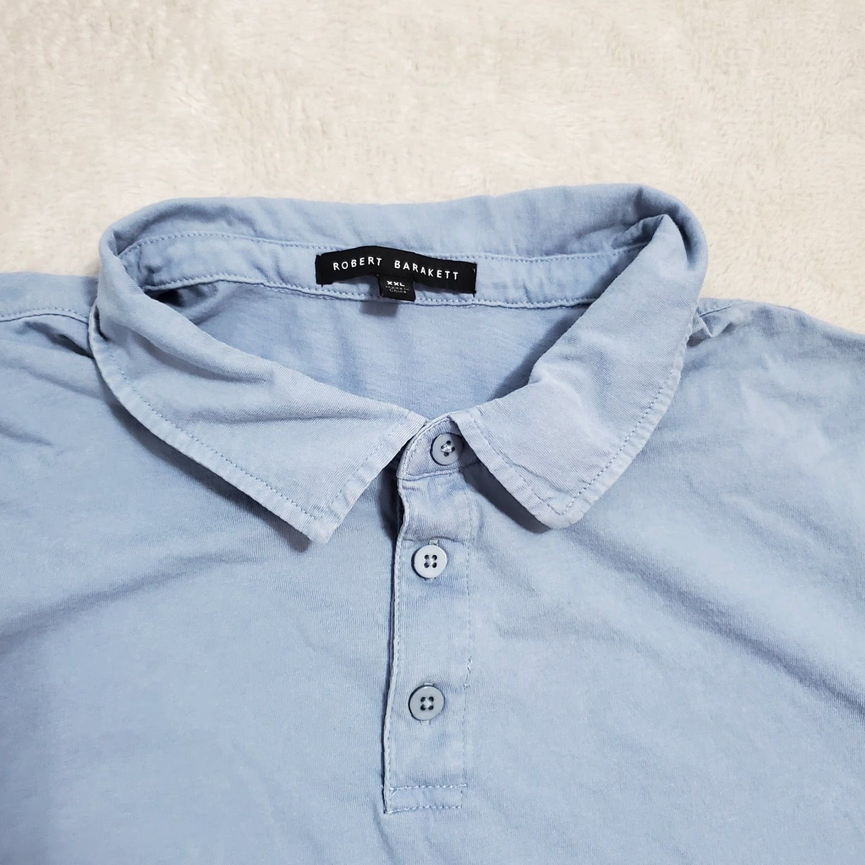 Vintage VINTAGE Robert Barakett Kentville Polo Shirt Men 2XL Short Sleeve Light Blue Cotton Polo Mens Size US XXL / EU 58 / 5 - 4 Thumbnail