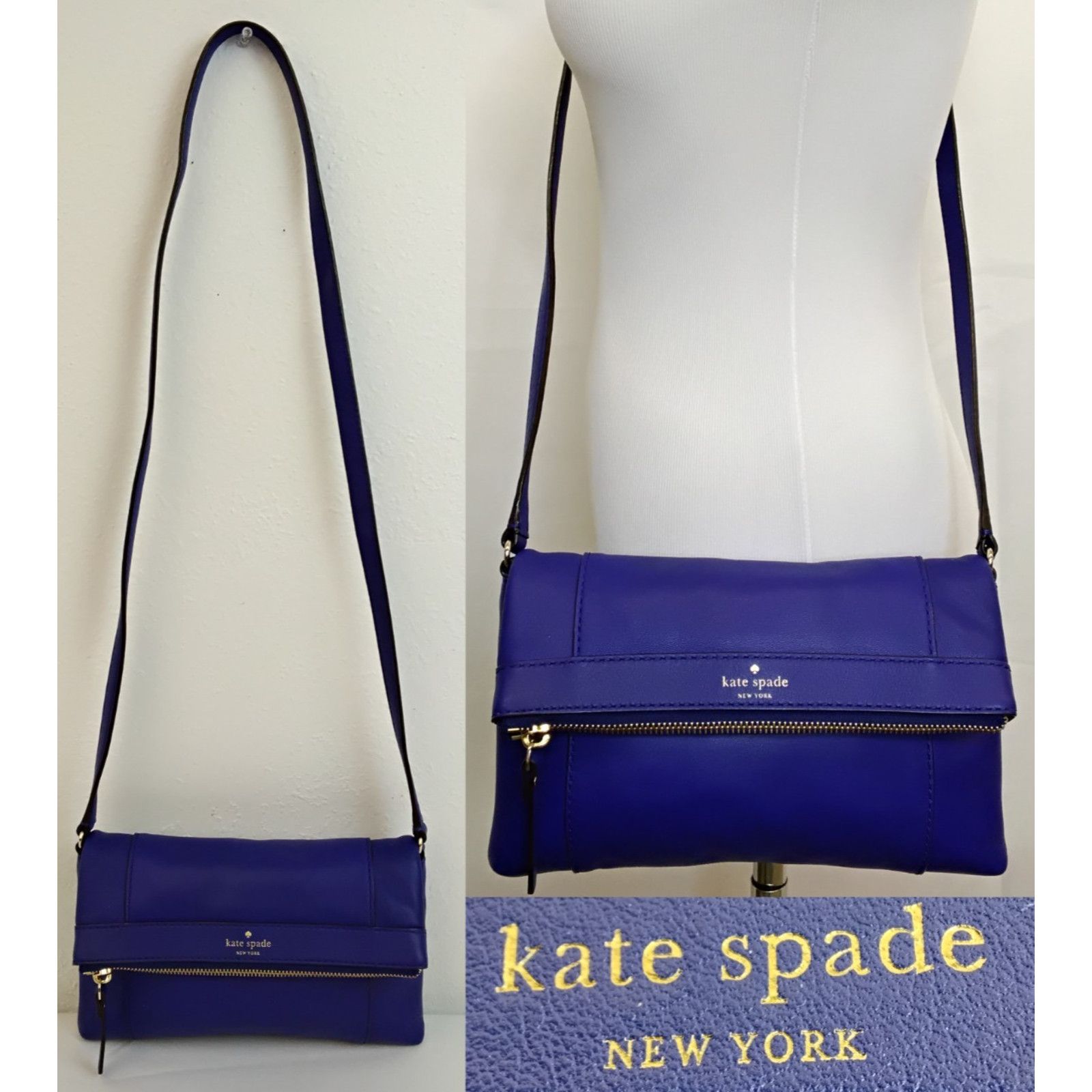 Kate Spade Kate Spade Fremont Place Julian Leather Crossbody Royal Blue Size ONE SIZE - 1 Thumbnail