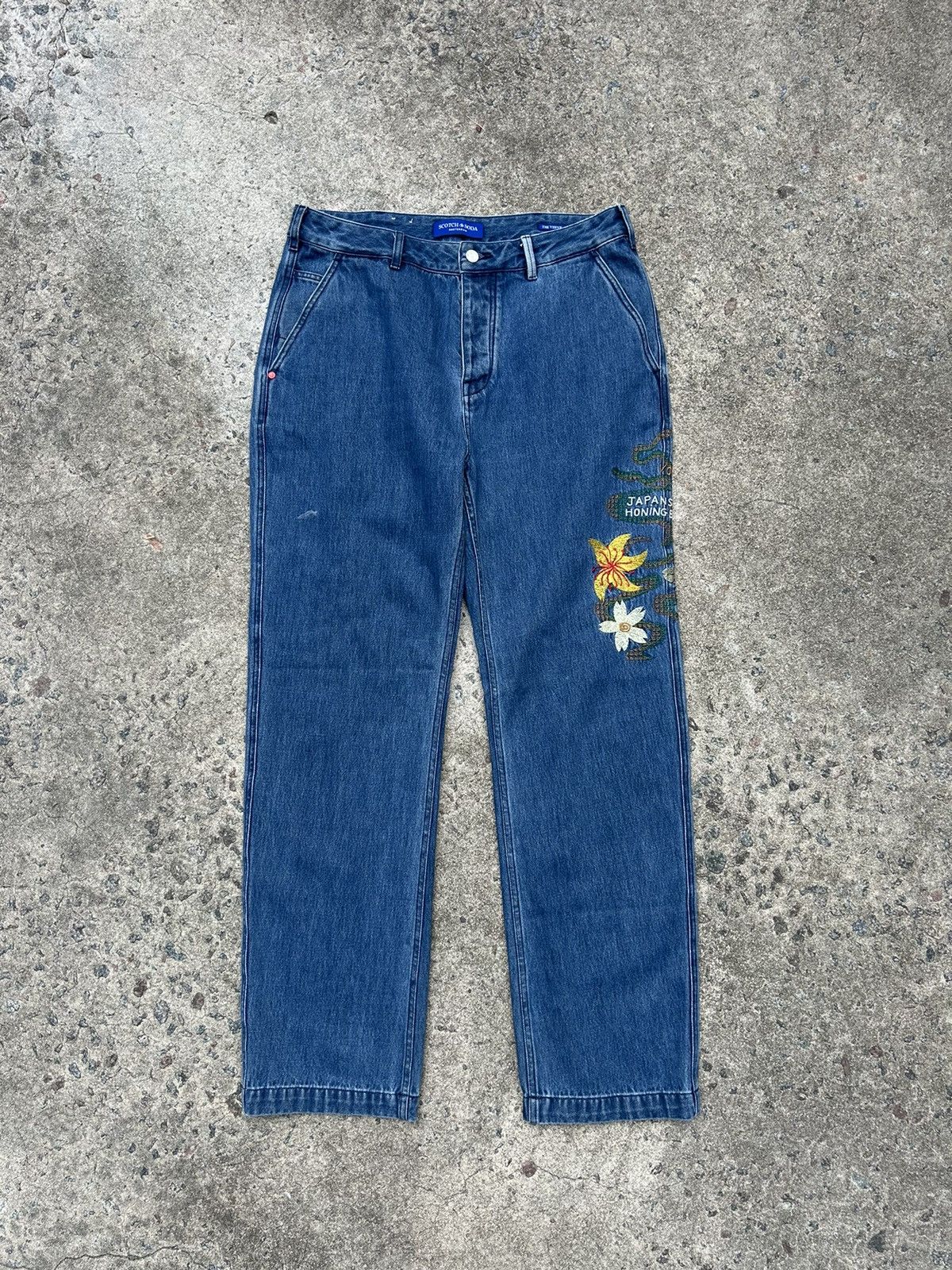 Scotch & Soda Scotch and Soda Embroidered Jeans Size US 33 - 1 Thumbnail