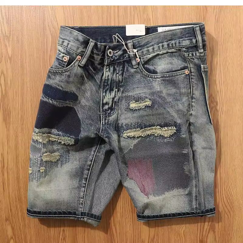 Jean Washed Retro Outdoor Hole Distressed Shorts Jorts Size US 29 - 3 Thumbnail