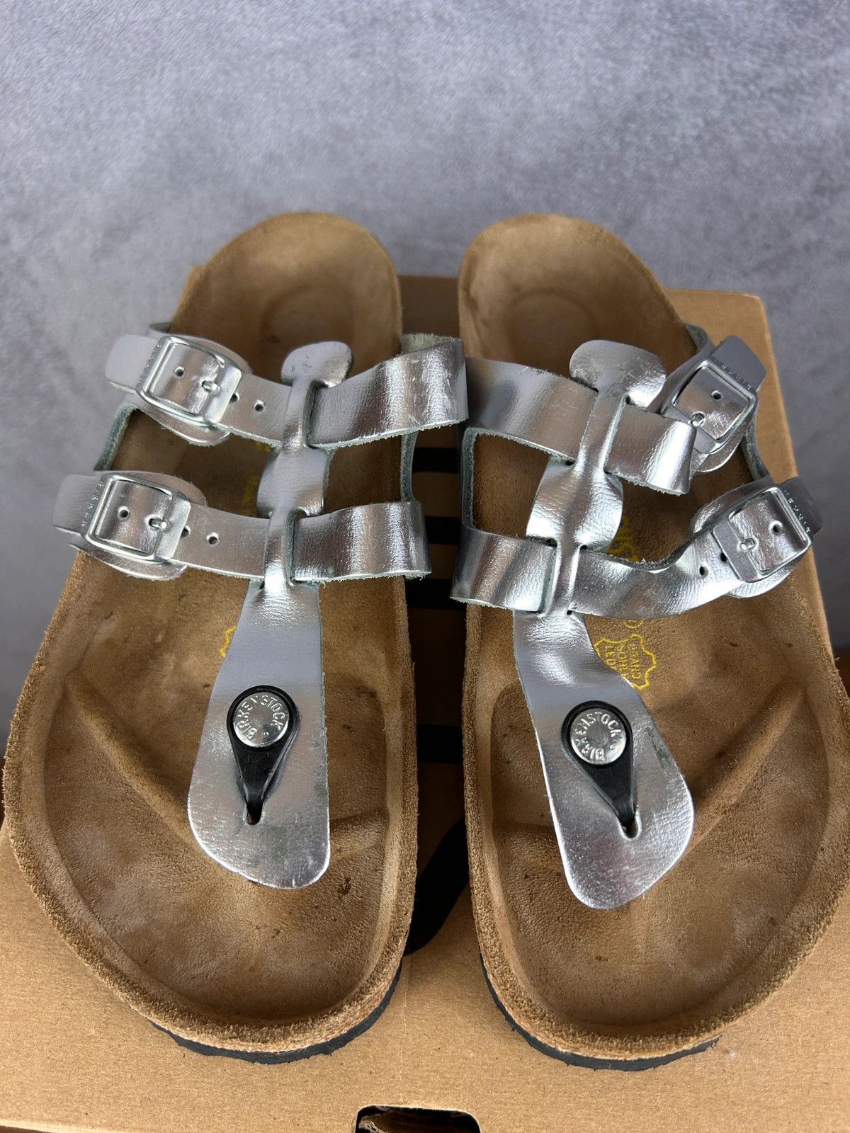 Birkenstock Birkenstock made in germany Mules brown silver Size US 9.5 / IT 39.5 - 6 Thumbnail