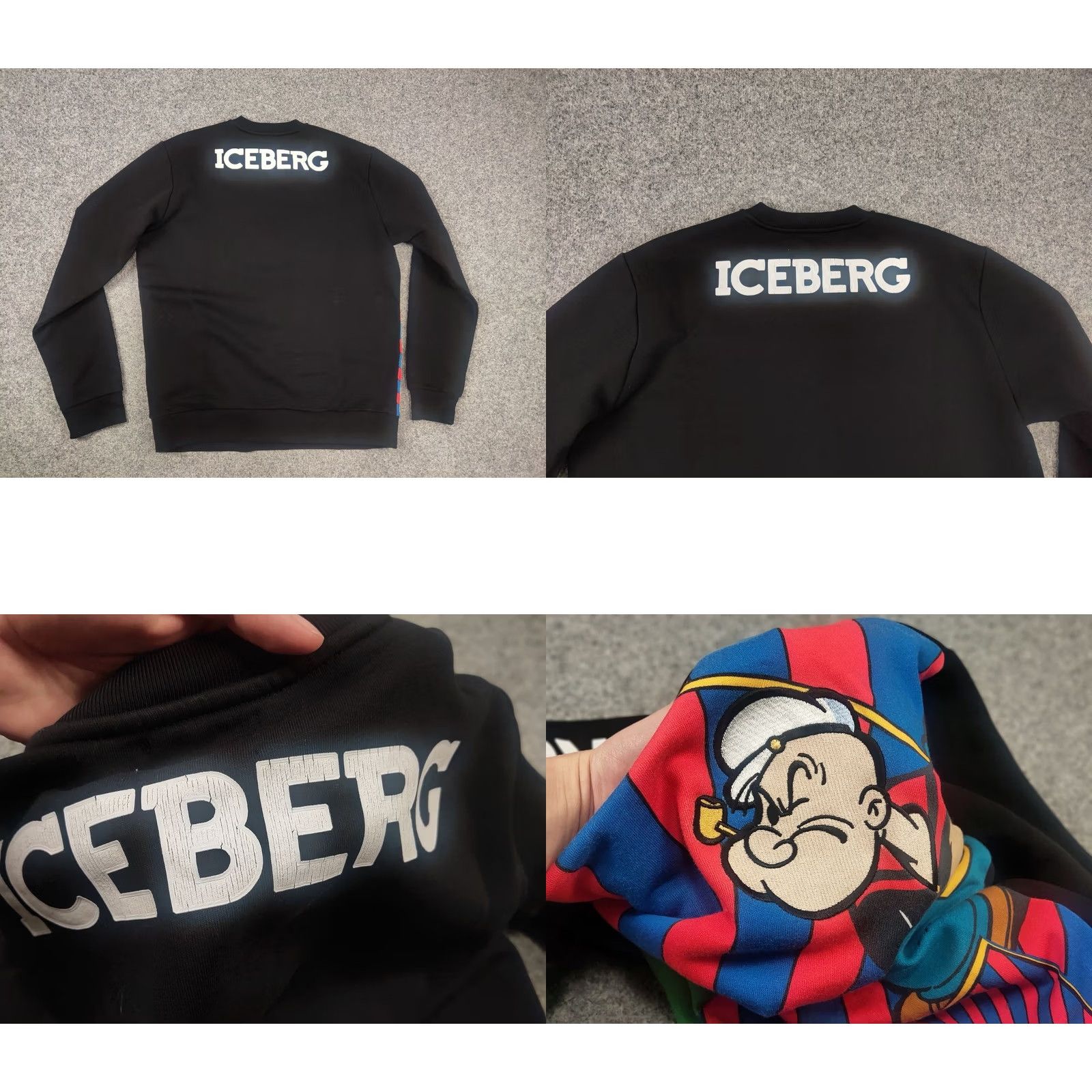 Vintage Iceberg Popeye Sweatshirt Pullover Vintage Style Crew Chek Stripe Art Print Size US XL / EU 56 / 4 - 9 Thumbnail