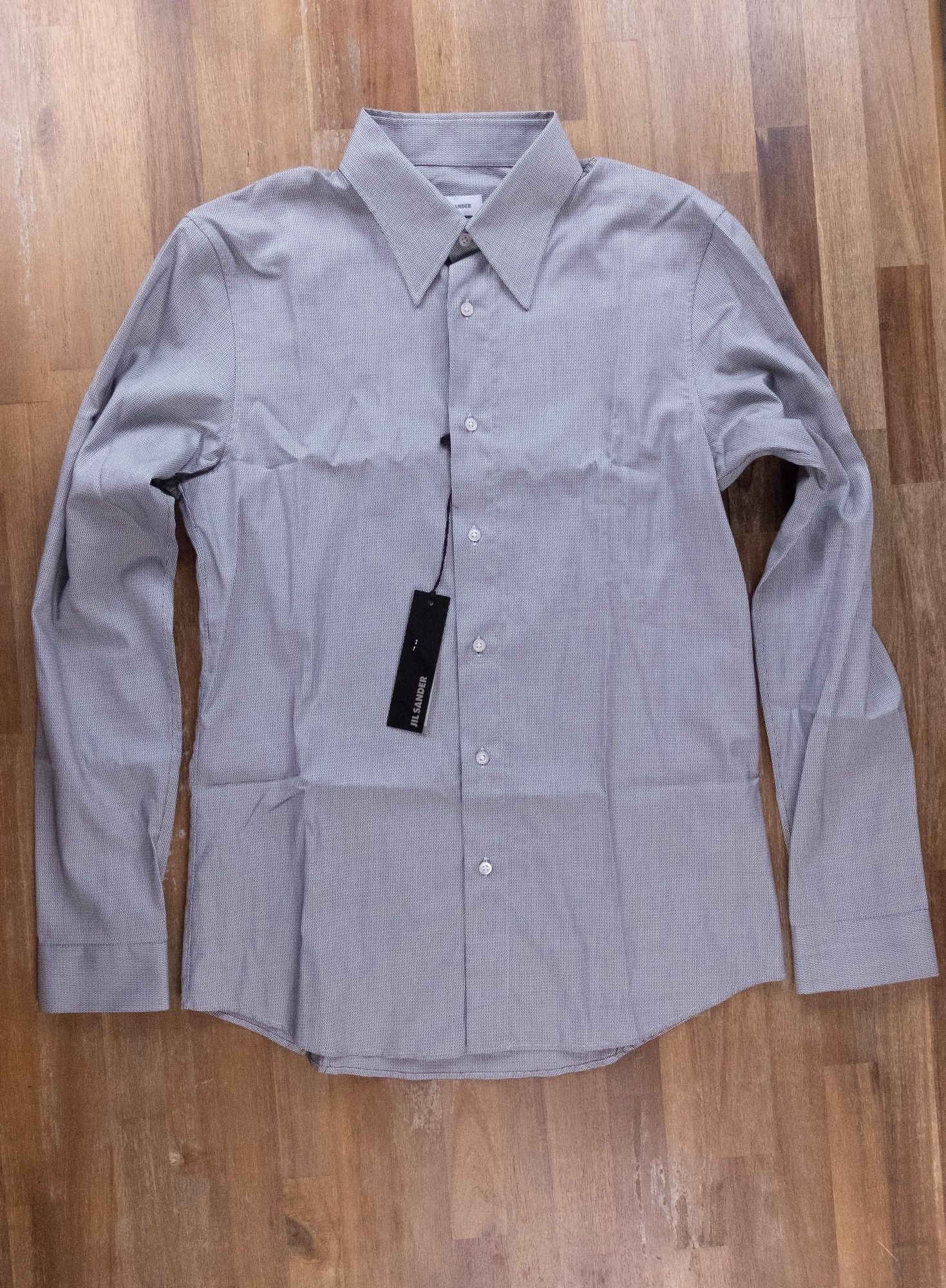Jil Sander JIL SANDER gray slim fit micro wavy pattern shirt 40 Medium Size US M / EU 48-50 / 2 - 5 Thumbnail