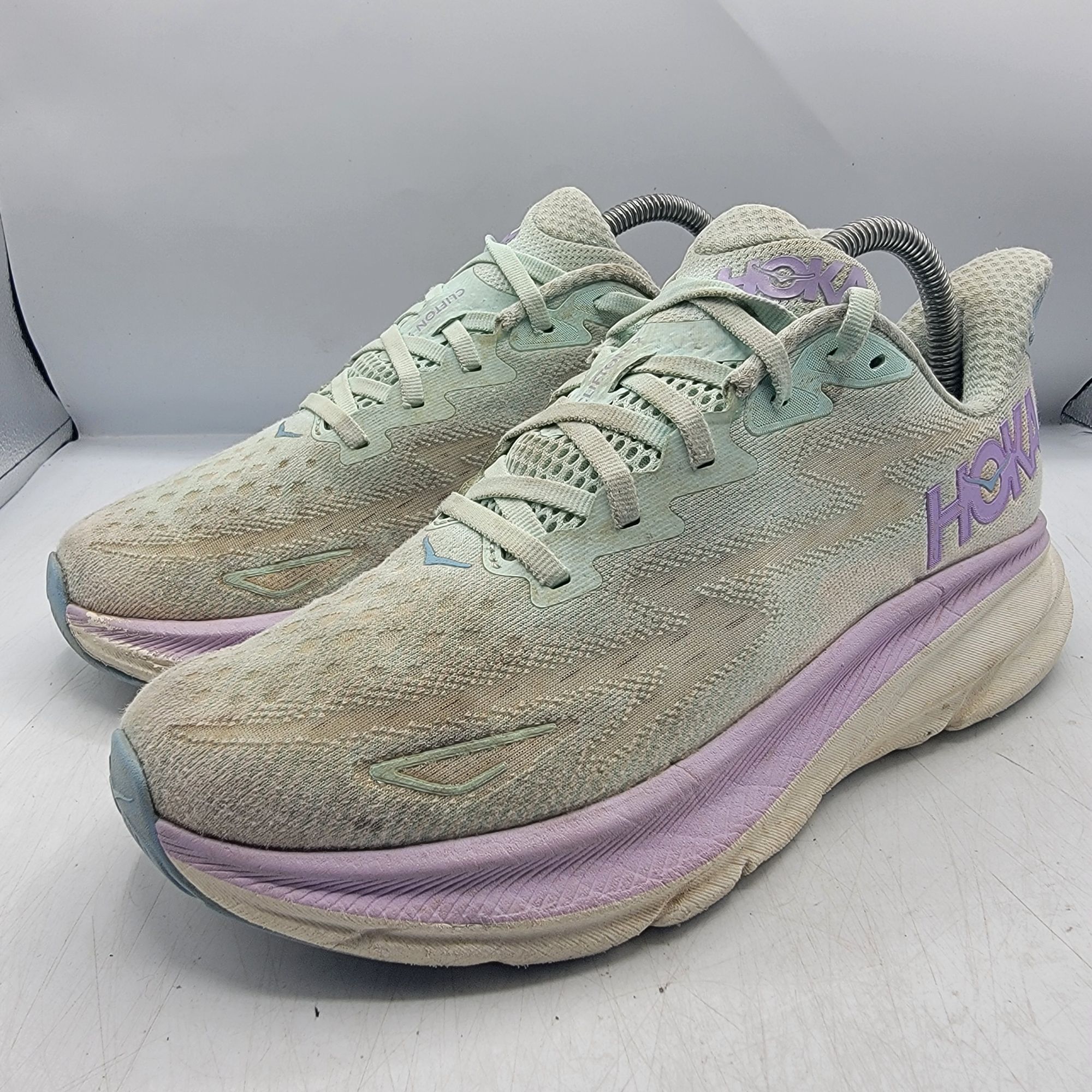 Hoka Hoka Clifton 9 Womens 9 B Sunlit Ocean Lilac Mist Athletic S Size US 9 / IT 39 - 3 Thumbnail