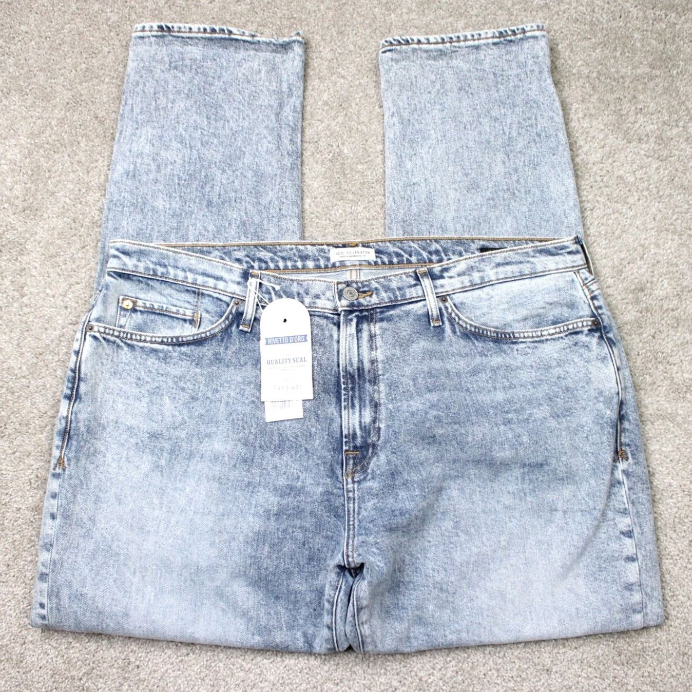 Denime Ace Rivington Jeans Mens 40x32 Blue NWT Athletic Taper Denim 5-Pocket Button Zip Size US 40 / EU 56 - 2 Thumbnail