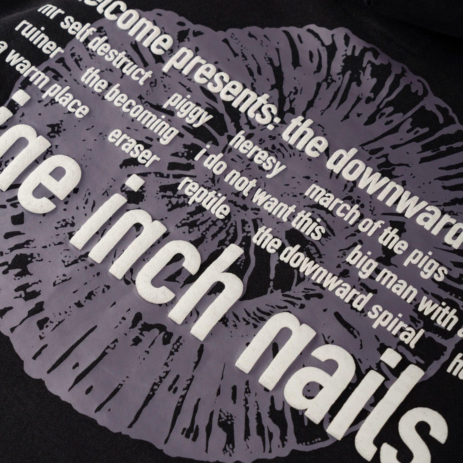 Band Tees × Welcome Skateboards Welcome x Nine Inch Nails Eraser Puff Hoodie Sweatshirt Size US L / EU 52-54 / 3 - 5 Thumbnail