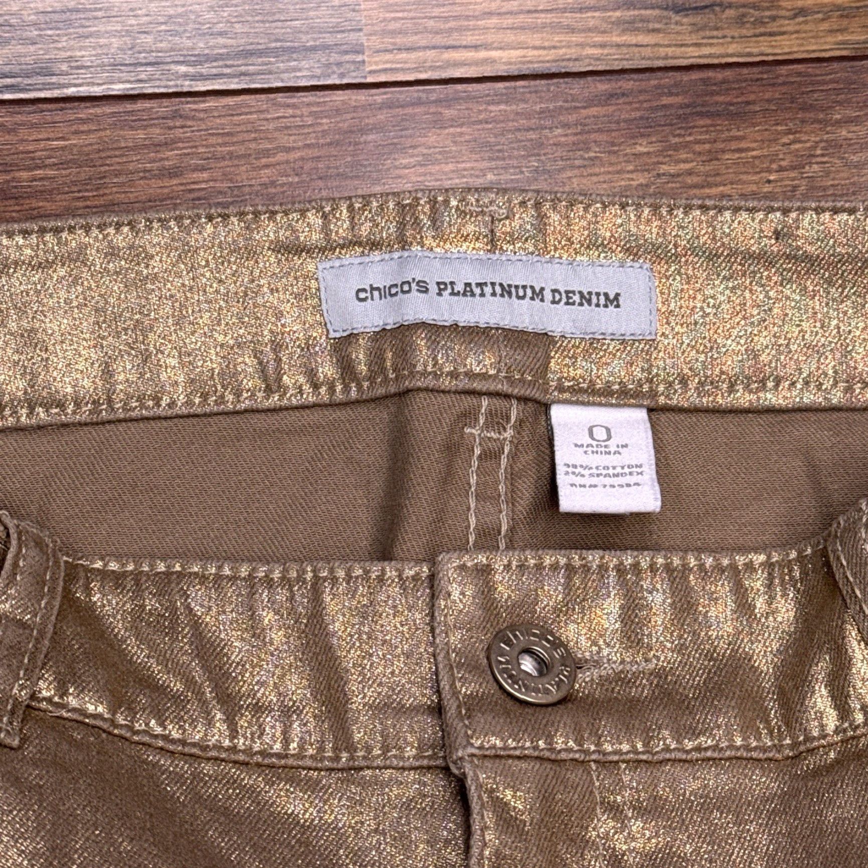 Vintage Chicos Jeans Women 0 Gold Mid Rise Stretch Ankle Regular 5-Pocket Denim Vintage No Metal Theme Size 25" / US 0 / IT 36 - 4 Thumbnail