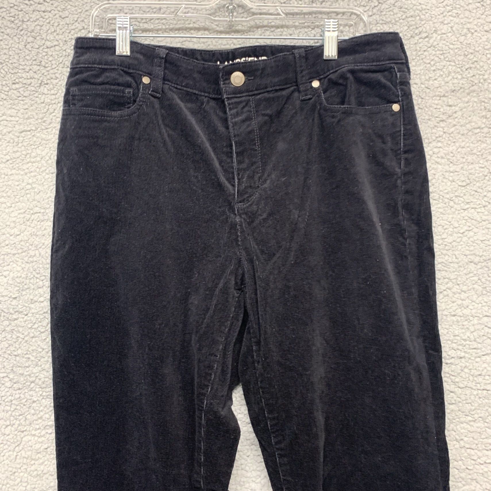Lands' End Lands' End Womens Black Corduroy Pants 14 Mid Rise Straight 35 x 32 Pants Dress Pants Mens Womens Girls Size 36" / US 14 / IT 50 - 2 Thumbnail